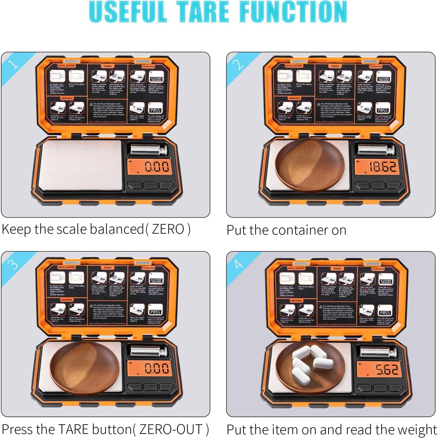 Báscula Digital de Bolsillo Fuzion UF500-OG 500g x 0.01g