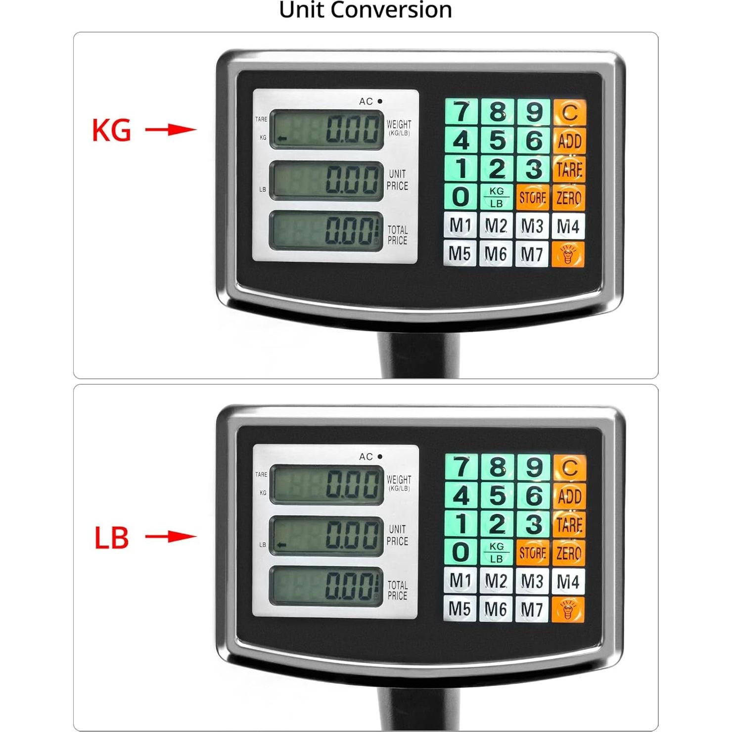 Báscula Postal Digital QWORK 300kg Plegable Acero 50.3x40cm