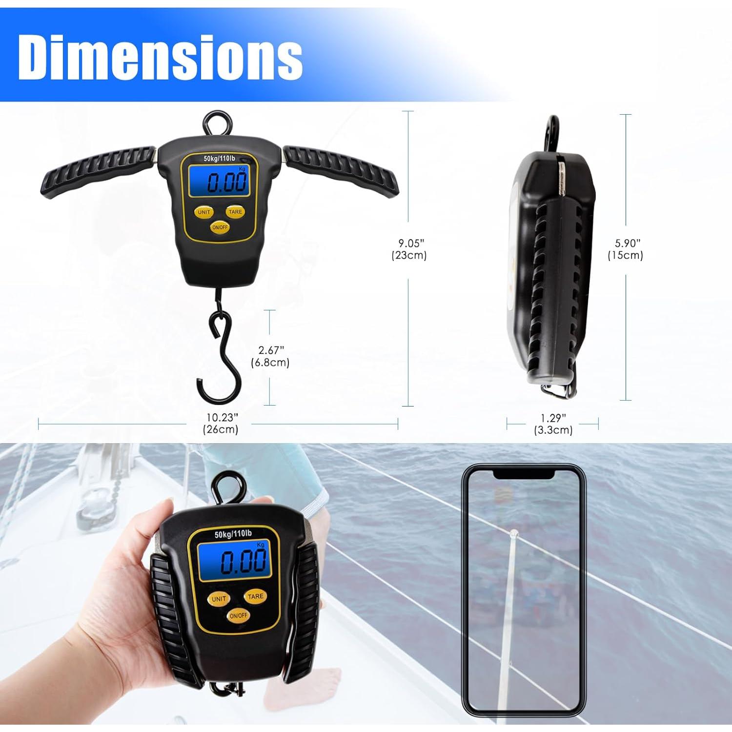 Báscula de Pesca Digital VOPOCO 50kg Pantalla LCD Impermeable