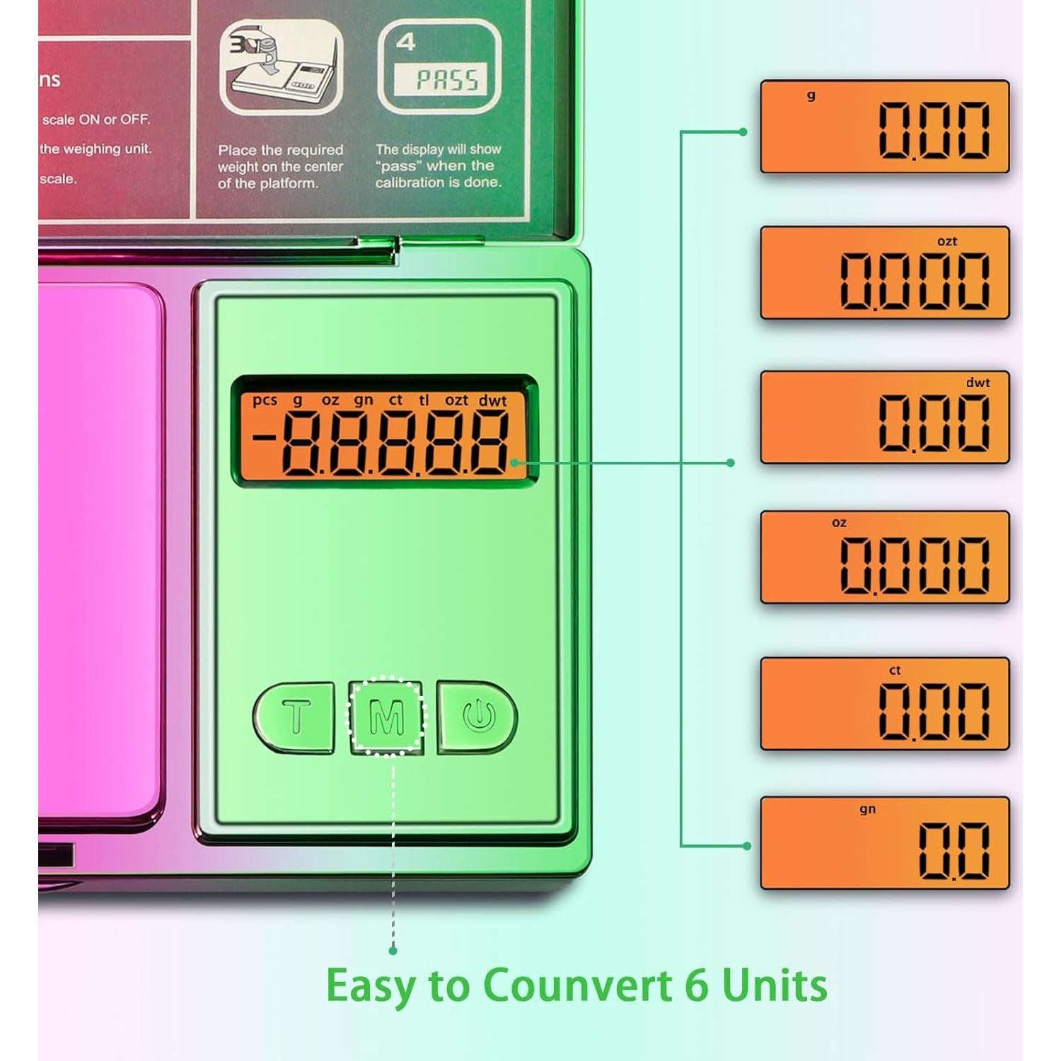 Báscula de bolsillo digital UNIWEIGH UL-300SH-RBOW 300g/0.01g