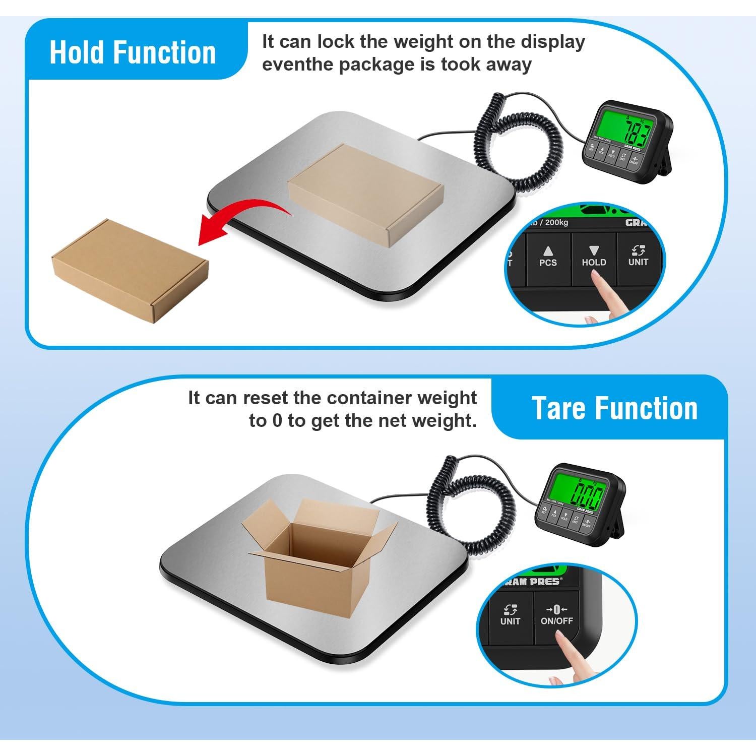 Báscula Digital de Franqueo GRAM PRES 200 kg/10 g con Tara