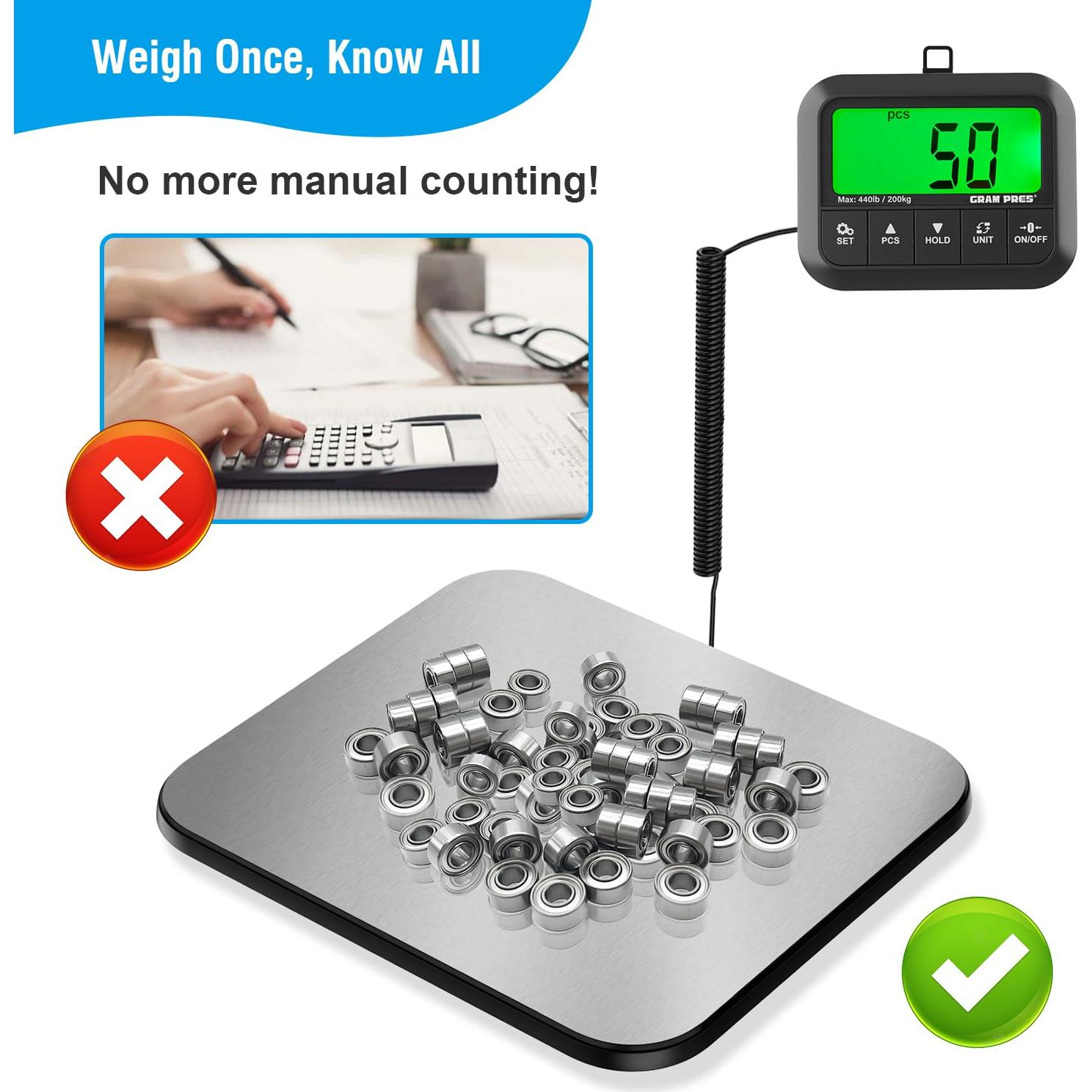 Báscula Digital de Franqueo GRAM PRES 200 kg/10 g con Tara