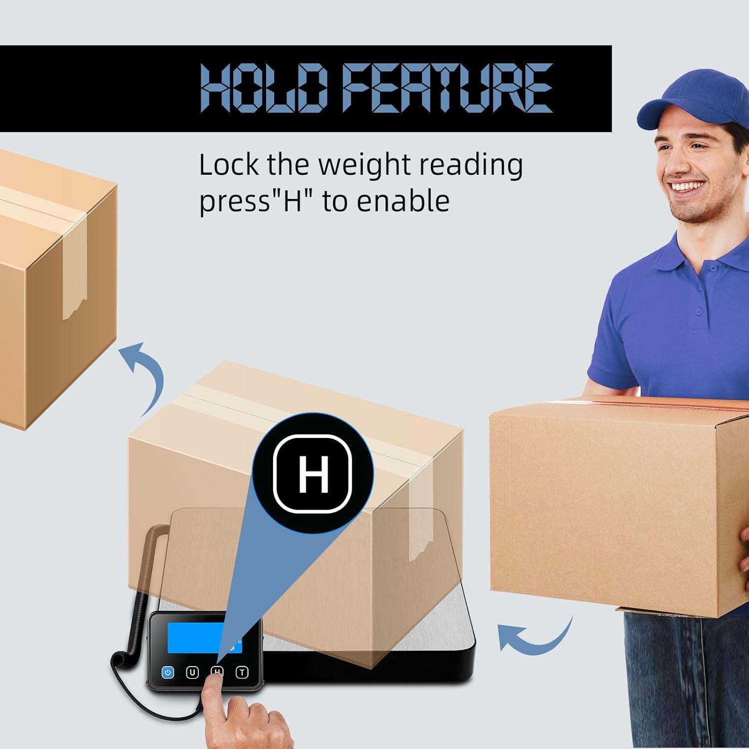 Báscula de Envío Drcowu 200kg Digital con Retención y Tara