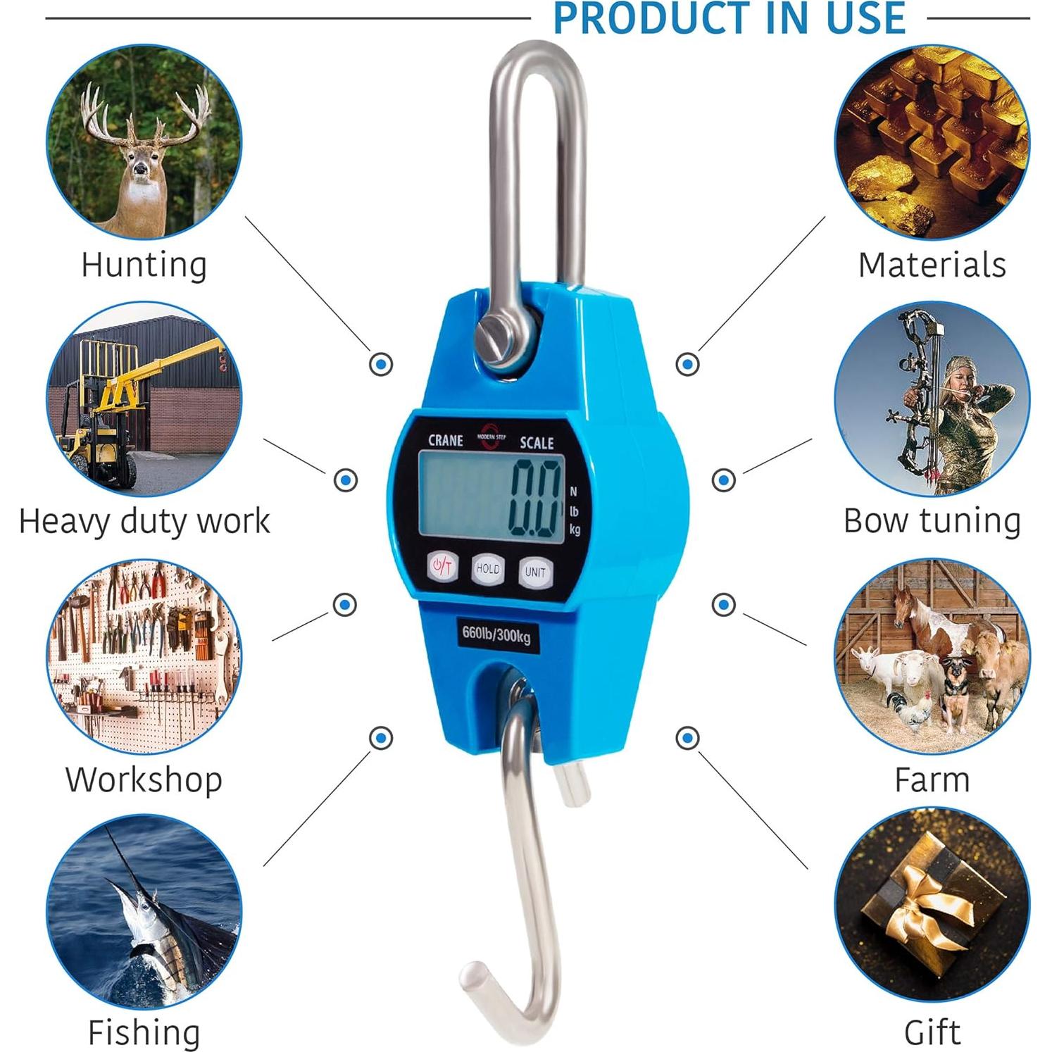 Báscula Digital Colgante Modern Step 300 kg Resistente Agua