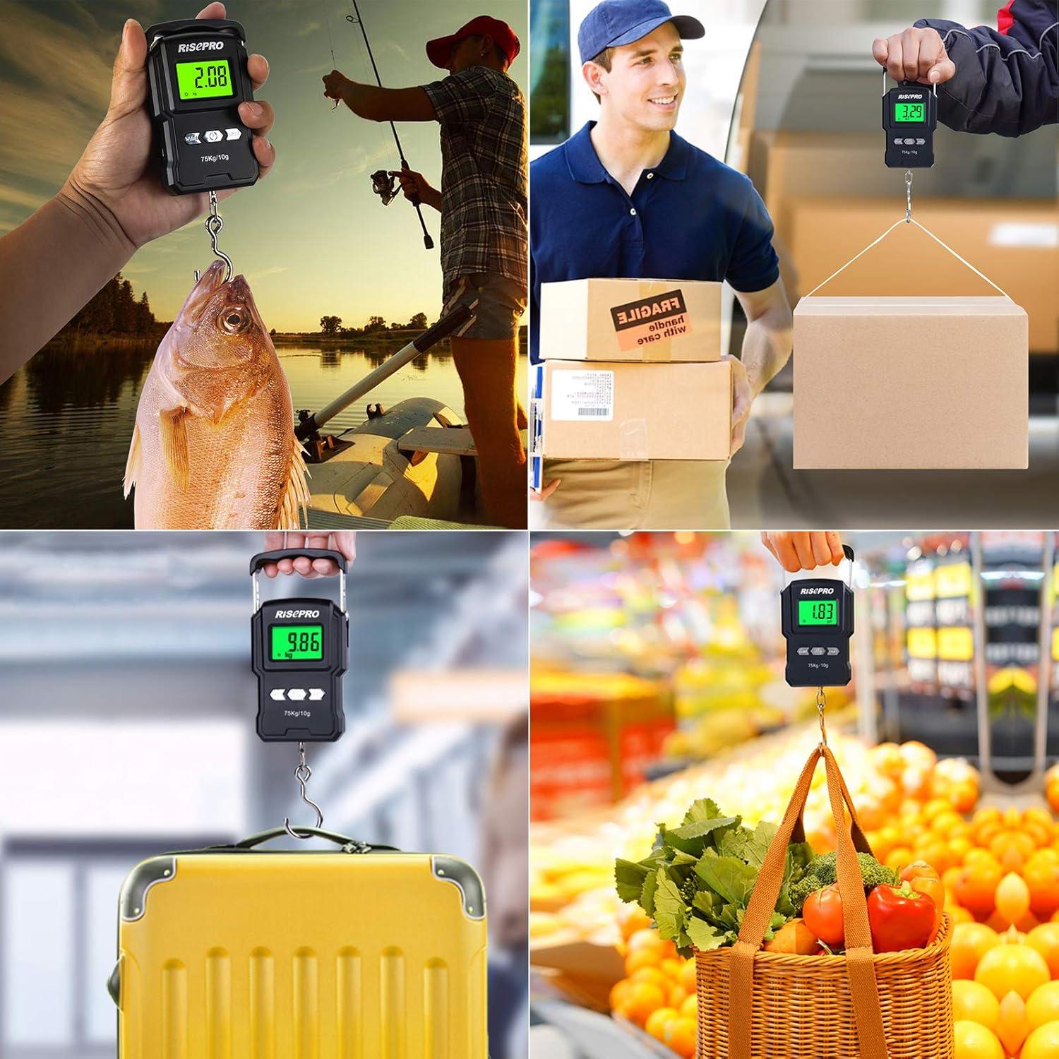 Balanza Digital RISEPRO 75Kg con Regla Retráctil 39"