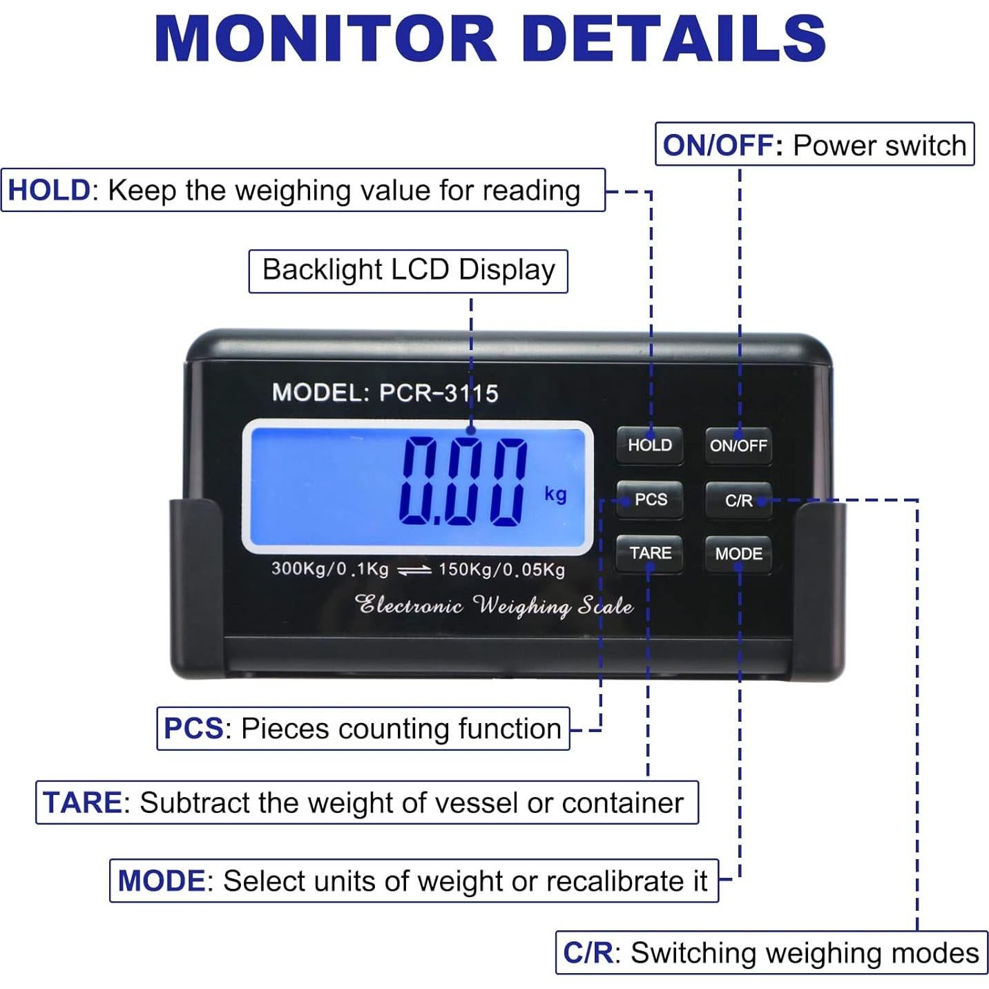 Balanza Postal Digital Charmline 299.37kg Acero Inoxidable 38.1x30.5cm