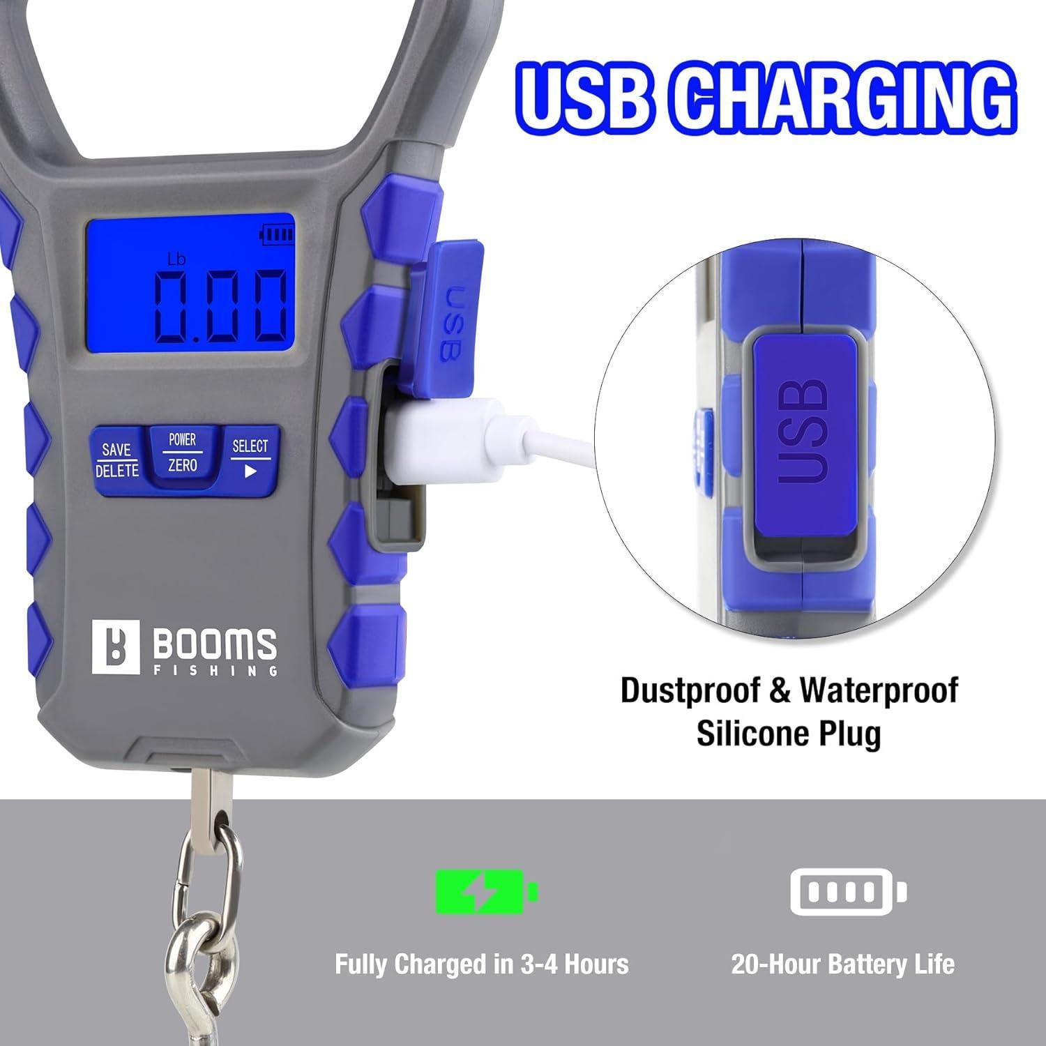 Báscula Digital para Pescado Booms Fishing 30kg USB Ergonómica
