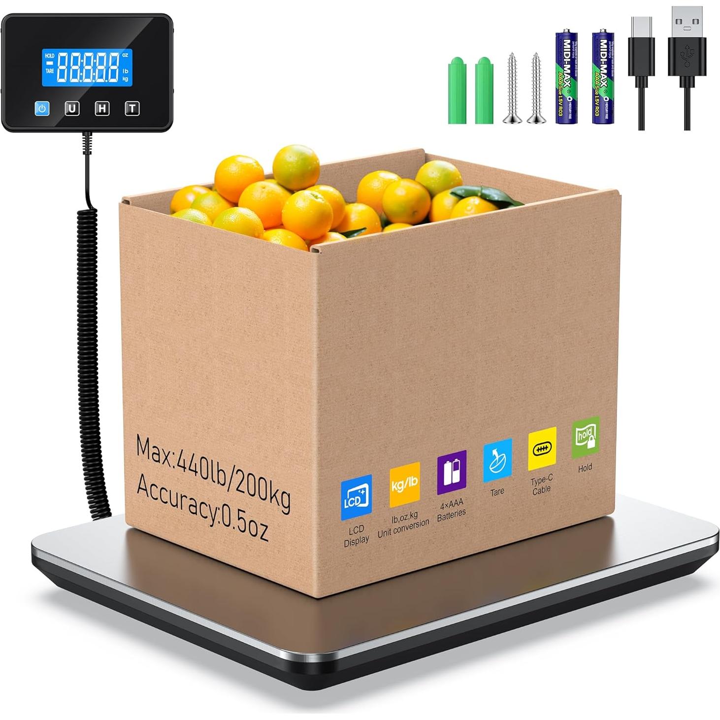 Báscula Postal Digital Bahilok 199.58 kg Acero Inoxidable