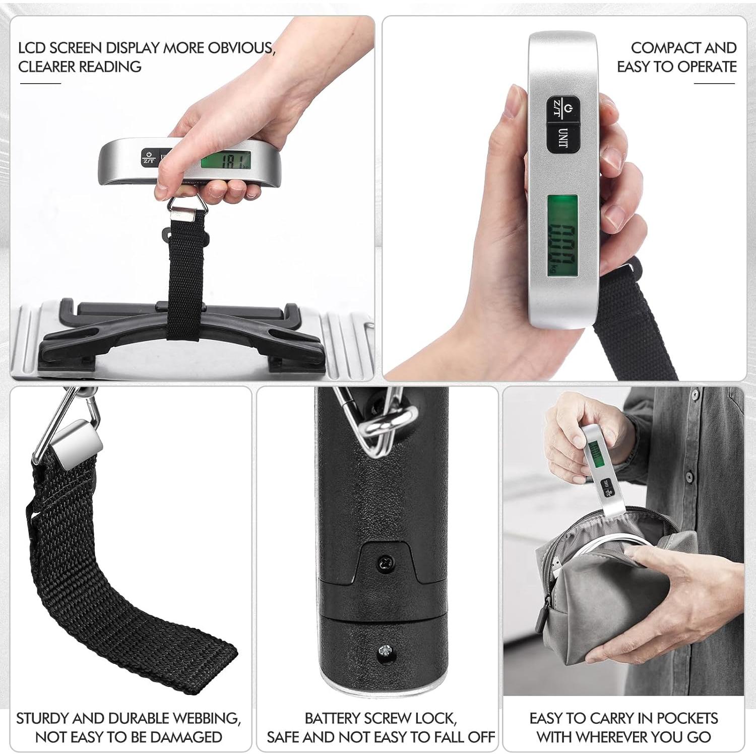 Balanza Digital de Equipaje Nuenen 6 Pcs 50kg Pantalla LCD