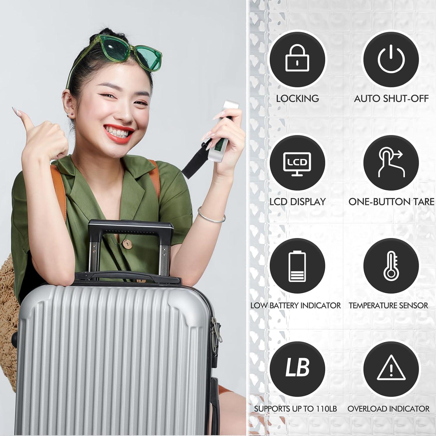 Balanza Digital de Equipaje Nuenen 6 Pcs 50kg Pantalla LCD