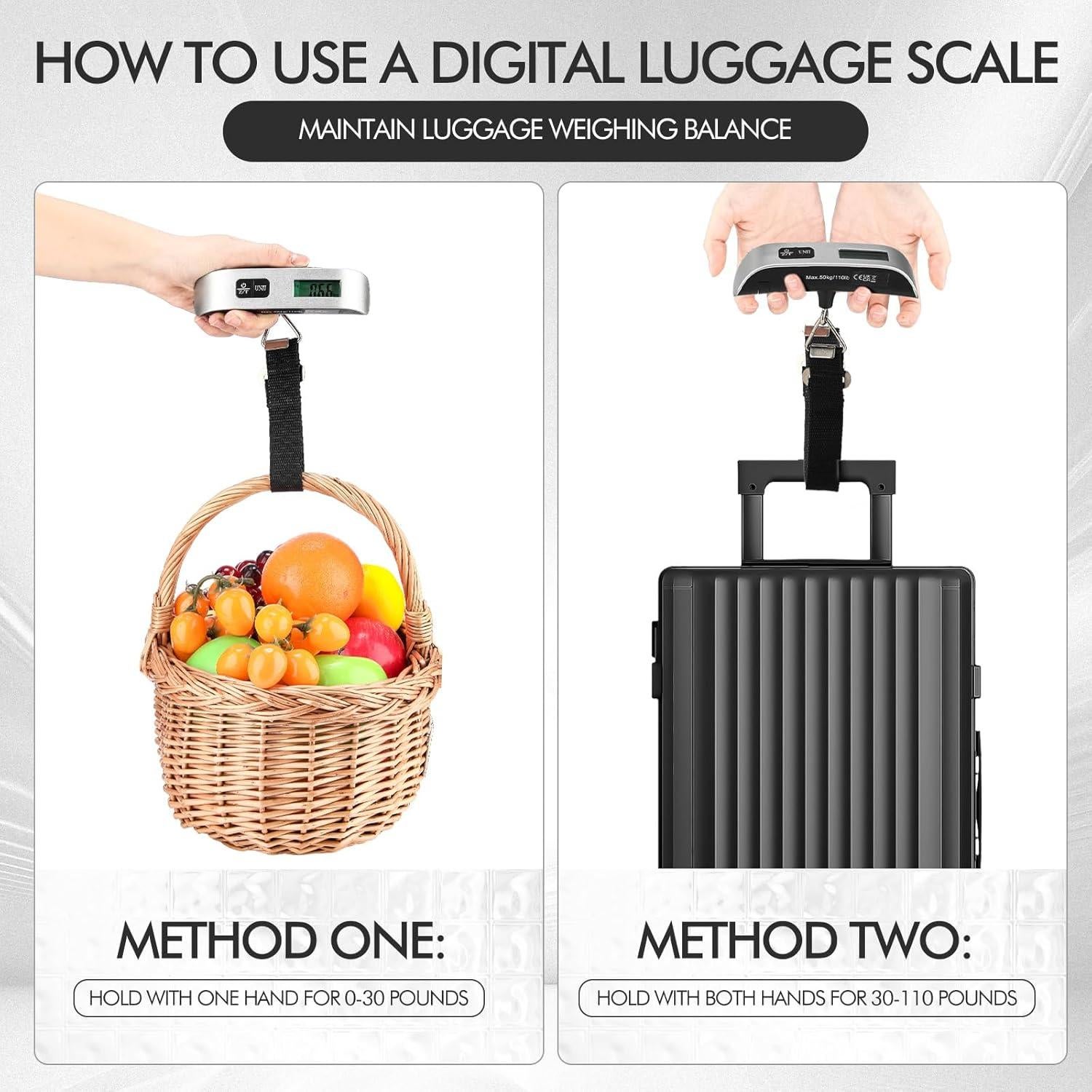 Balanza Digital de Equipaje Nuenen 6 Pcs 50kg Pantalla LCD