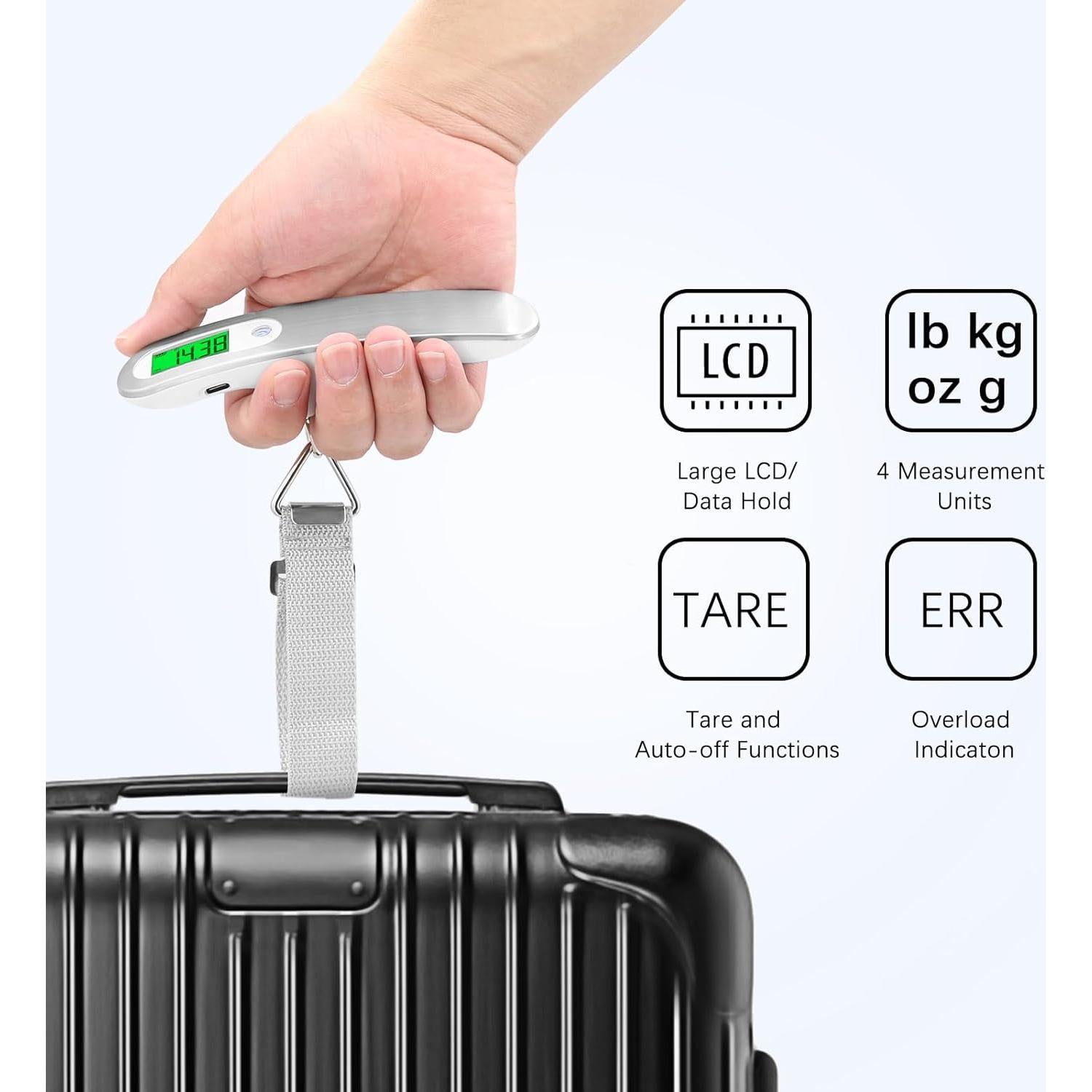 Báscula de Equipaje Digital FEBHBRQ BE-1034 - 50kg, Portátil