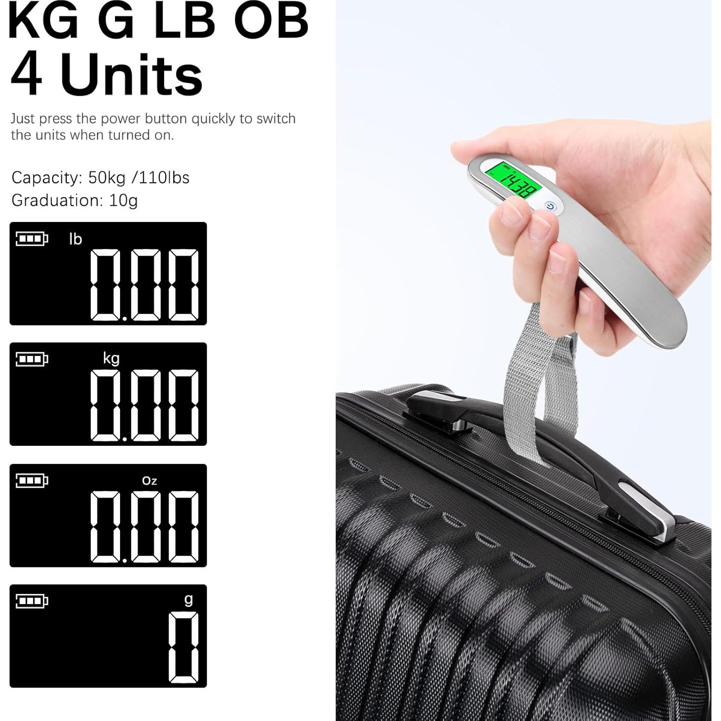 Báscula de Equipaje Digital FEBHBRQ BE-1034 - 50kg, Portátil