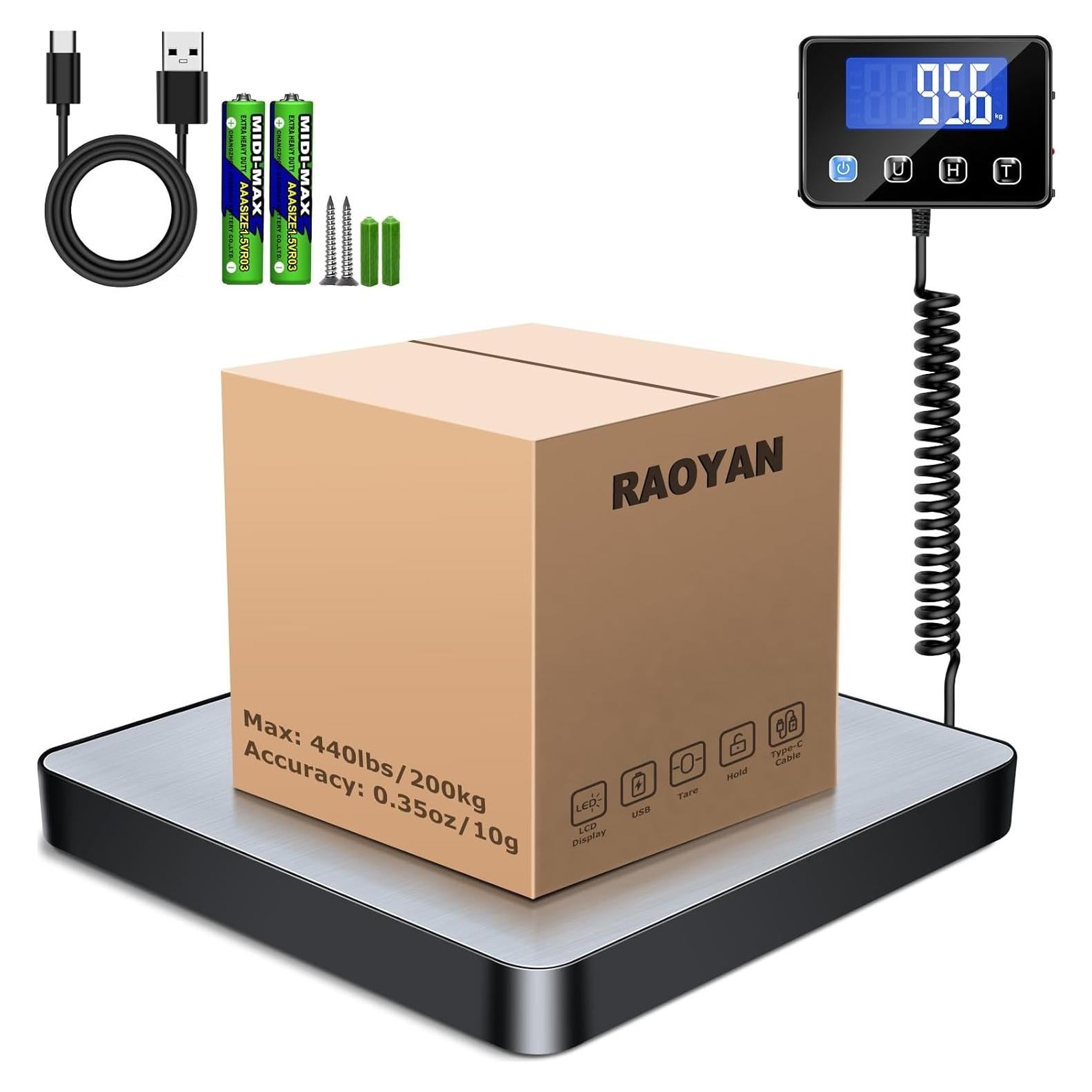 Báscula Digital RAOYAN 200kg Alta Precisión Acero Inoxidable