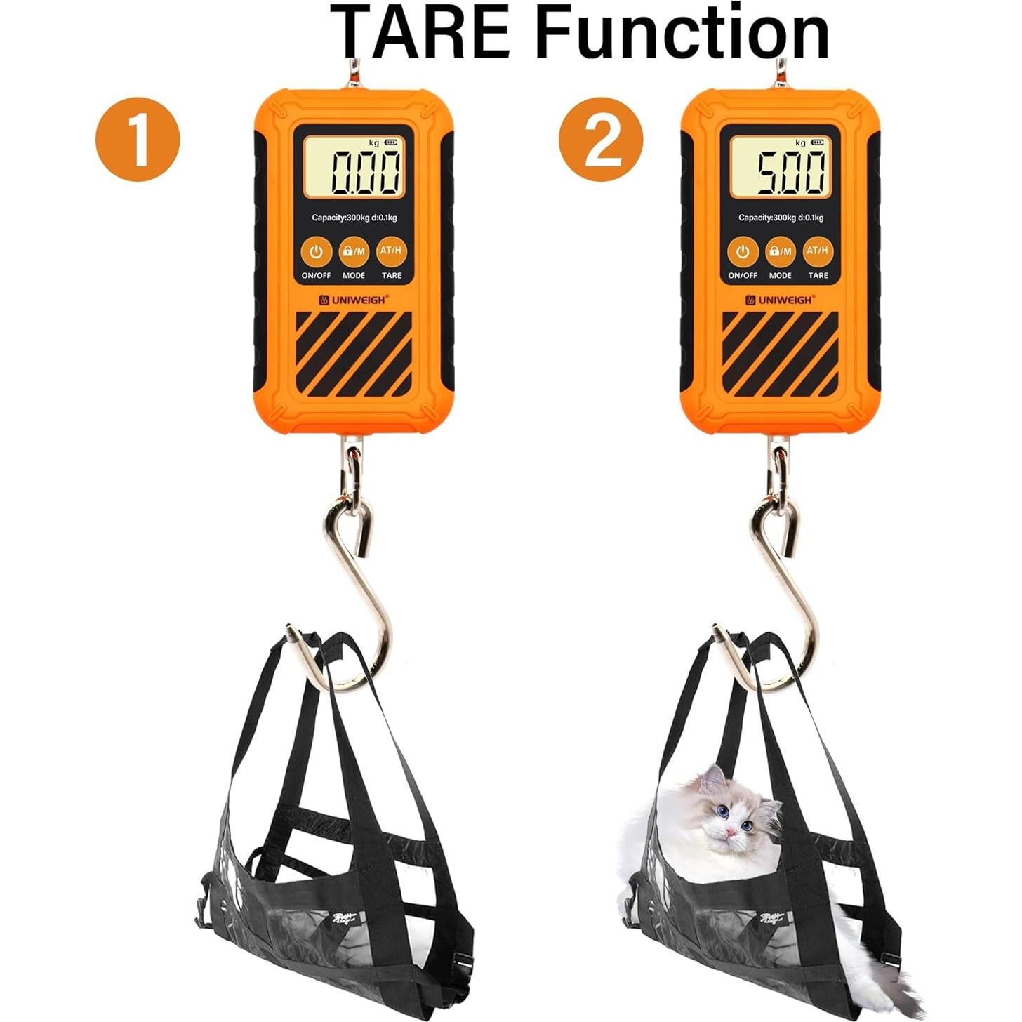 Báscula de Equipaje Digital UNWIEGH 300kg Portátil con Gancho
