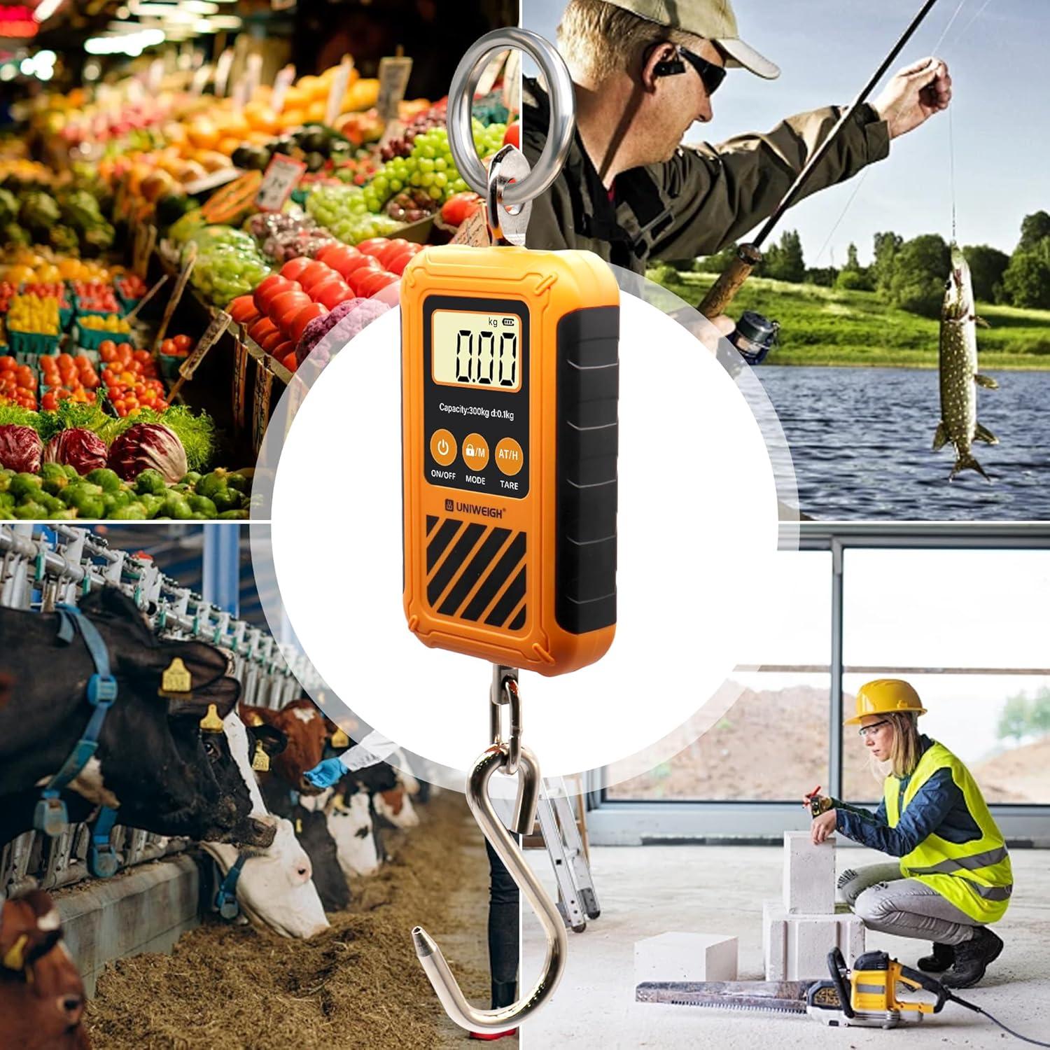 Báscula de Equipaje Digital UNWIEGH 300kg Portátil con Gancho