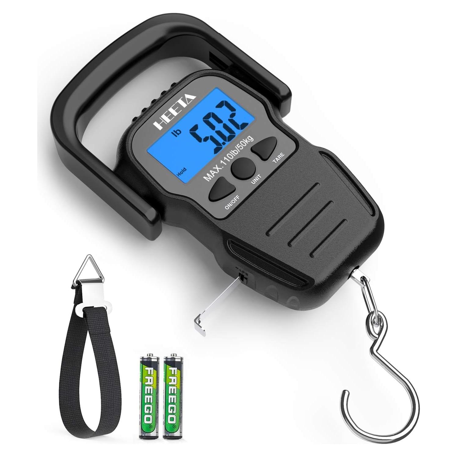 Balanza Digital Portátil HEETA 50kg Pantalla LCD Retroiluminada