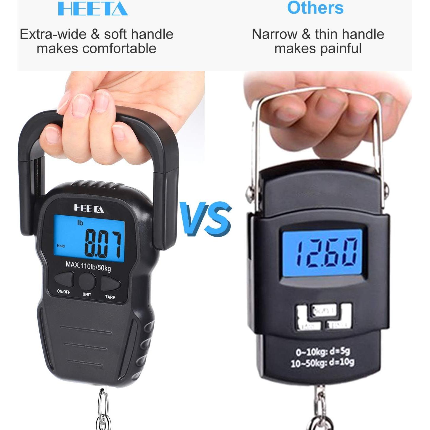 Balanza Digital Portátil HEETA 50kg Pantalla LCD Retroiluminada