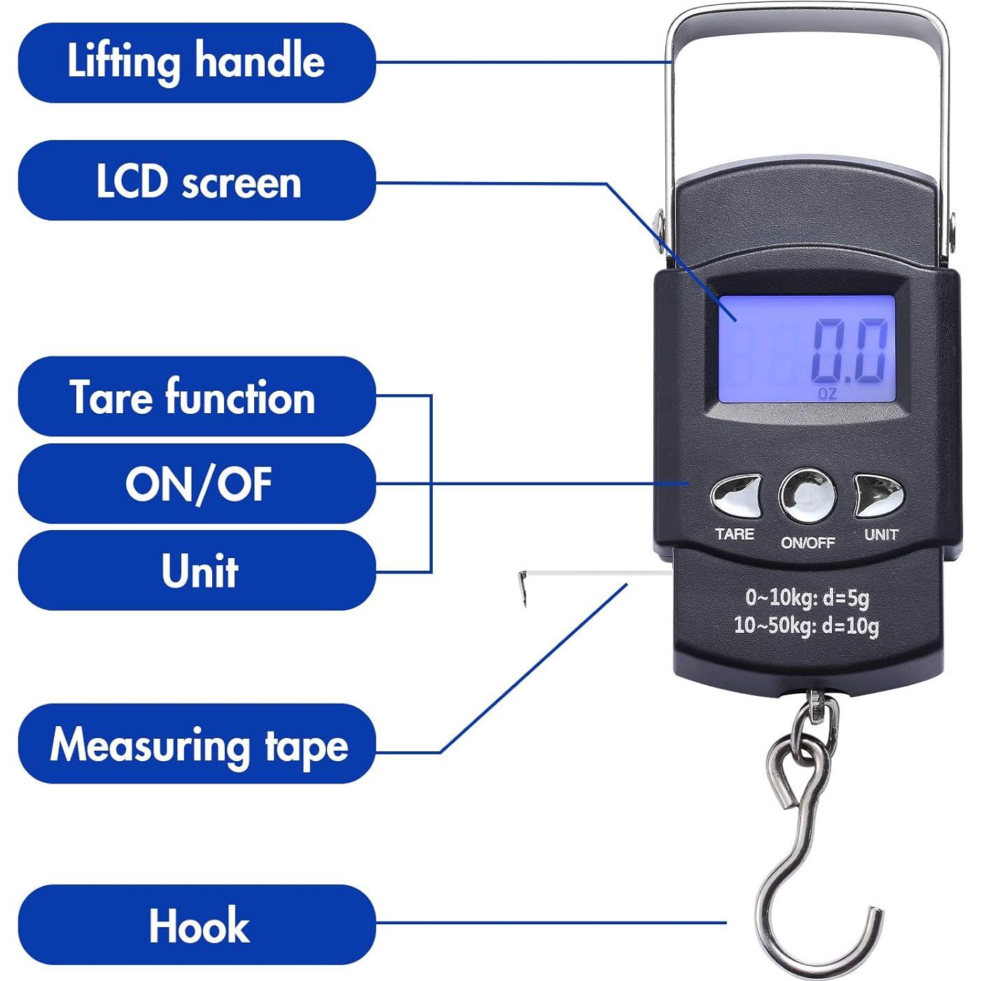 Paquete de 2 Balanzas Digitales de Pescado KABUDA 50kg LCD