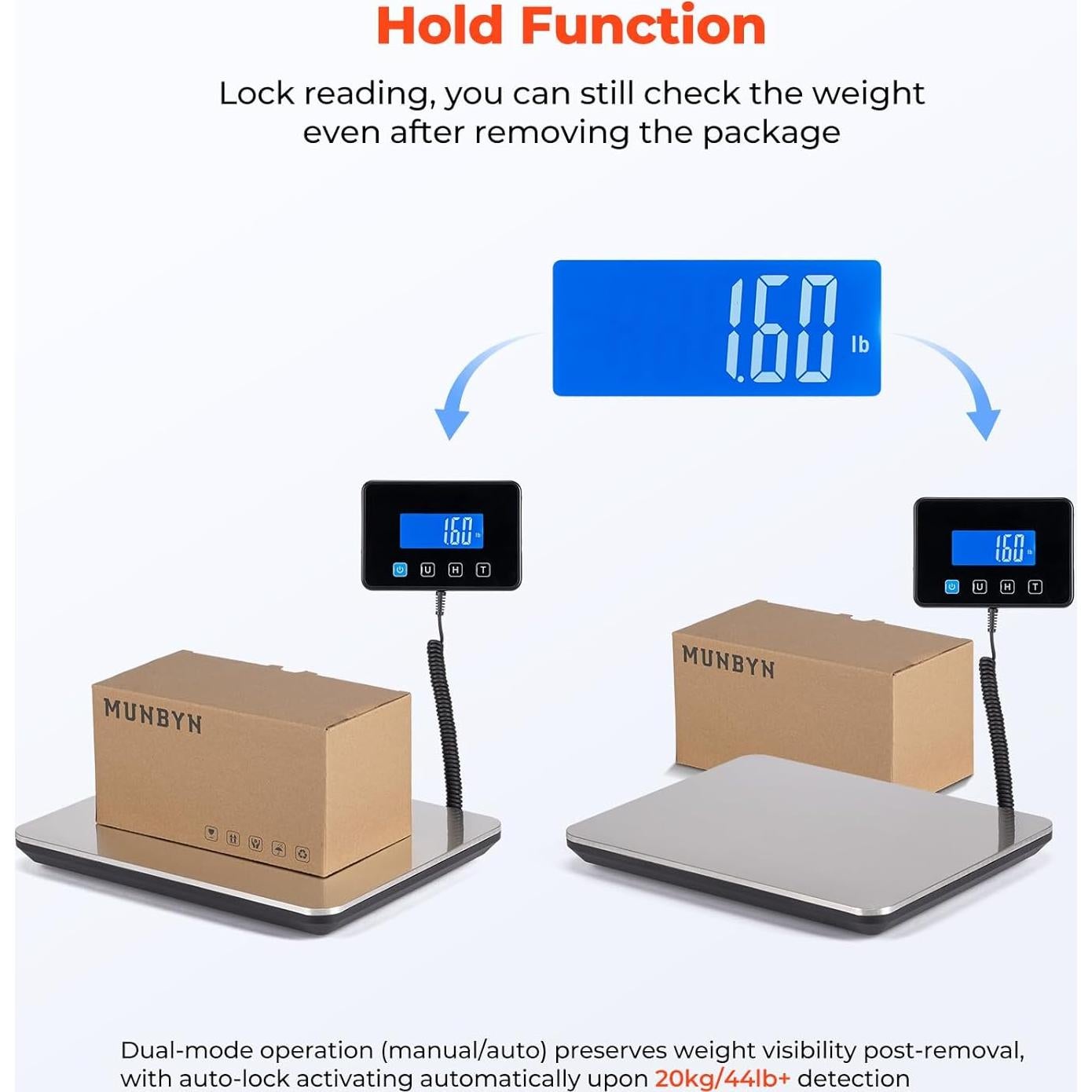 Balanza Postal Digital MUNBYN 199.58kg con Función Tara y LCD