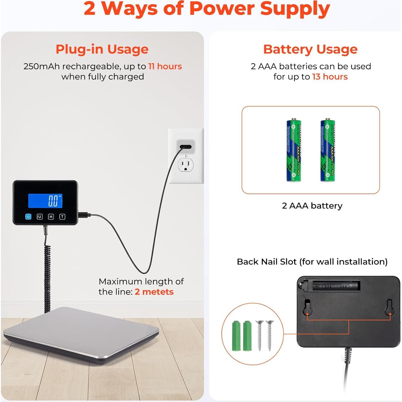 Balanza Postal Digital MUNBYN 199.58kg con Función Tara y LCD