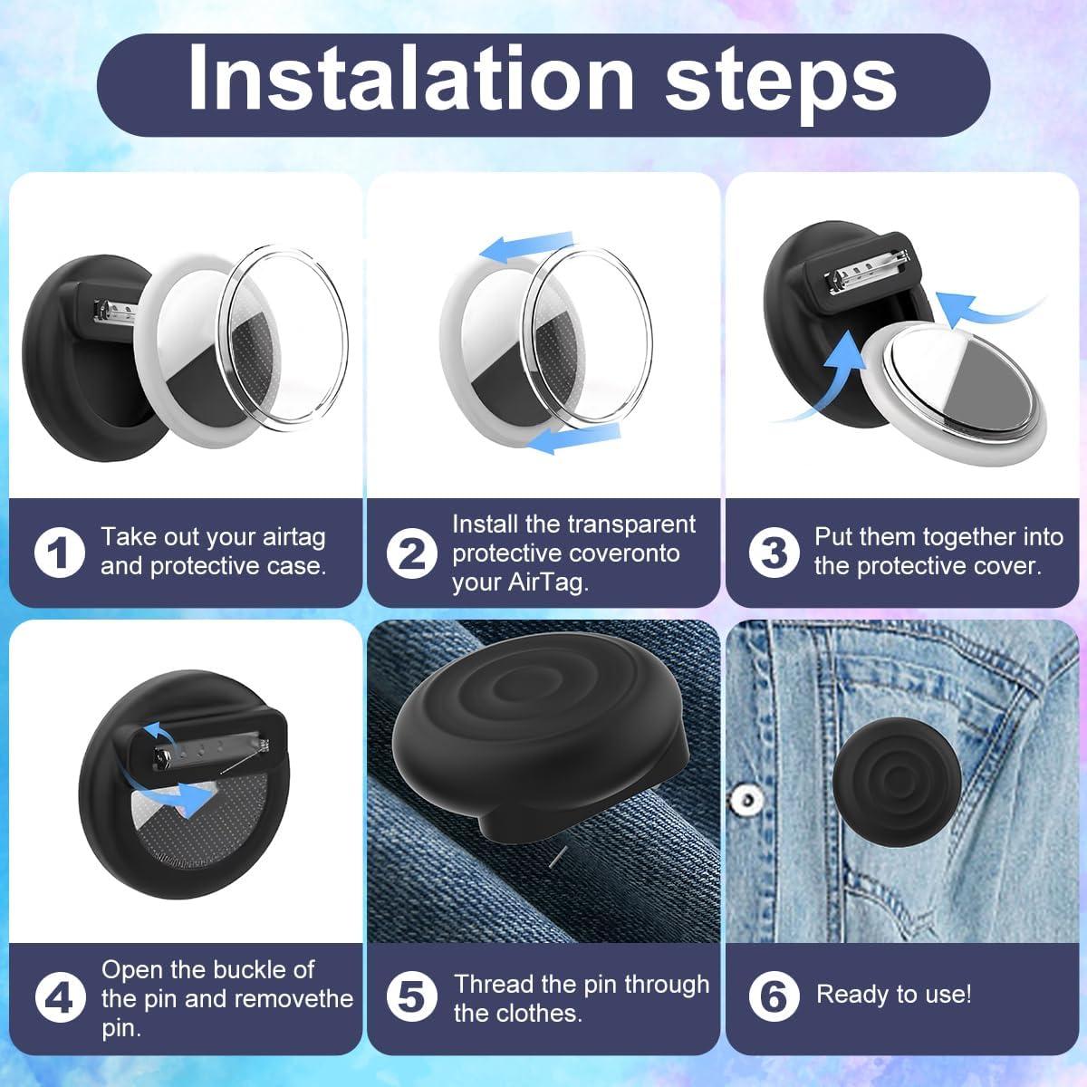 Fundas de Clip de Metal Natyos para Airtag - Paquete de 4