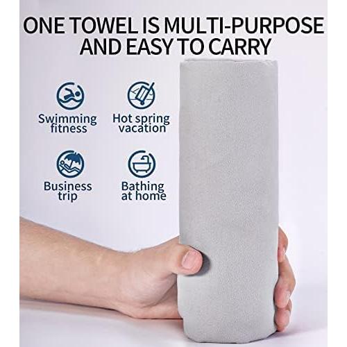 Toalla de Playa Microfibra Micisty L 76x152 cm Gris Secado Rápido