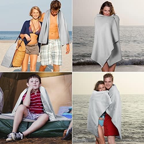 Toalla de Playa Microfibra Micisty L 76x152 cm Gris Secado Rápido