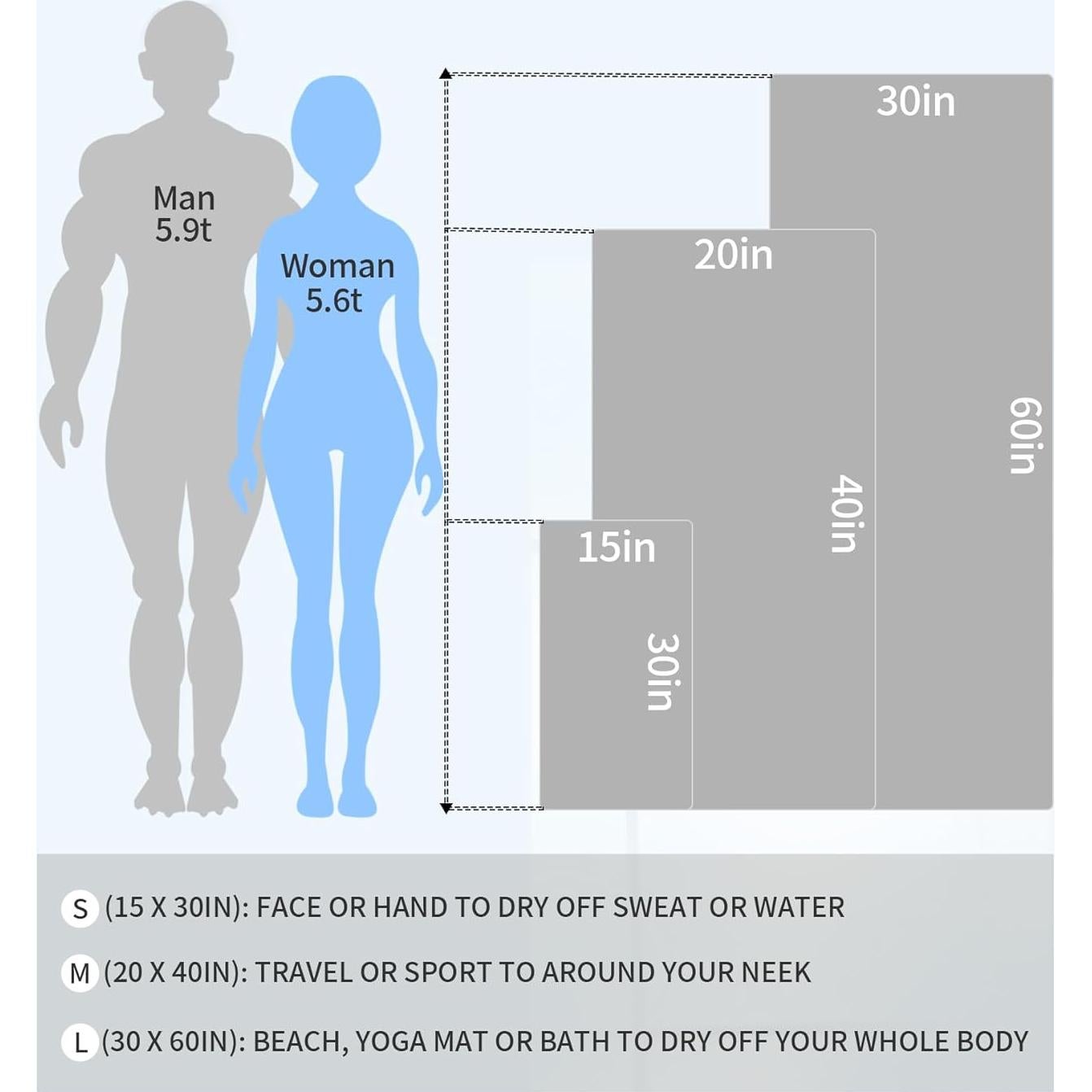 Toalla de Playa Microfibra Micisty L 76x152 cm Gris Secado Rápido