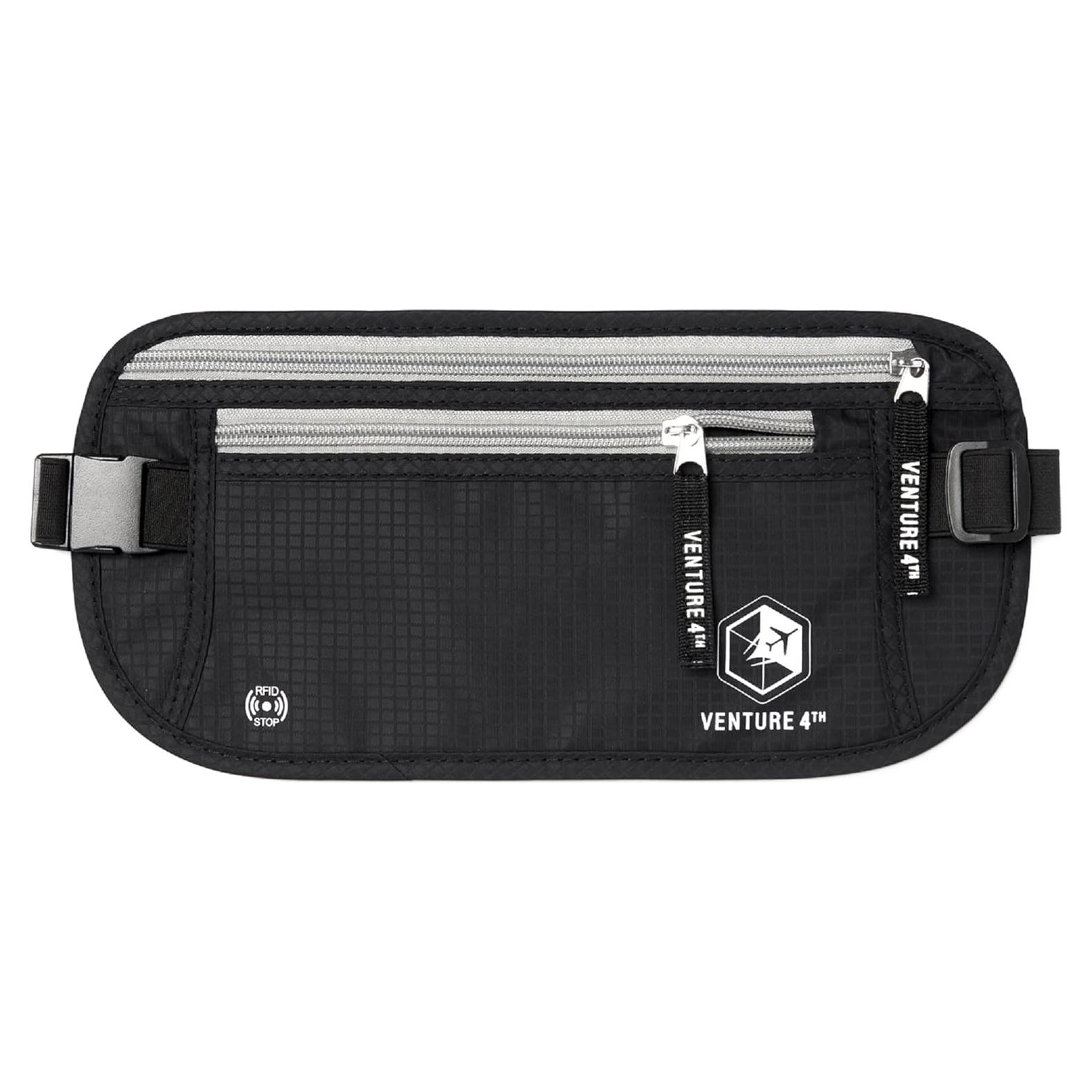 Cinturón de Dinero VENTURE 4TH con Bloqueo RFID - Negro