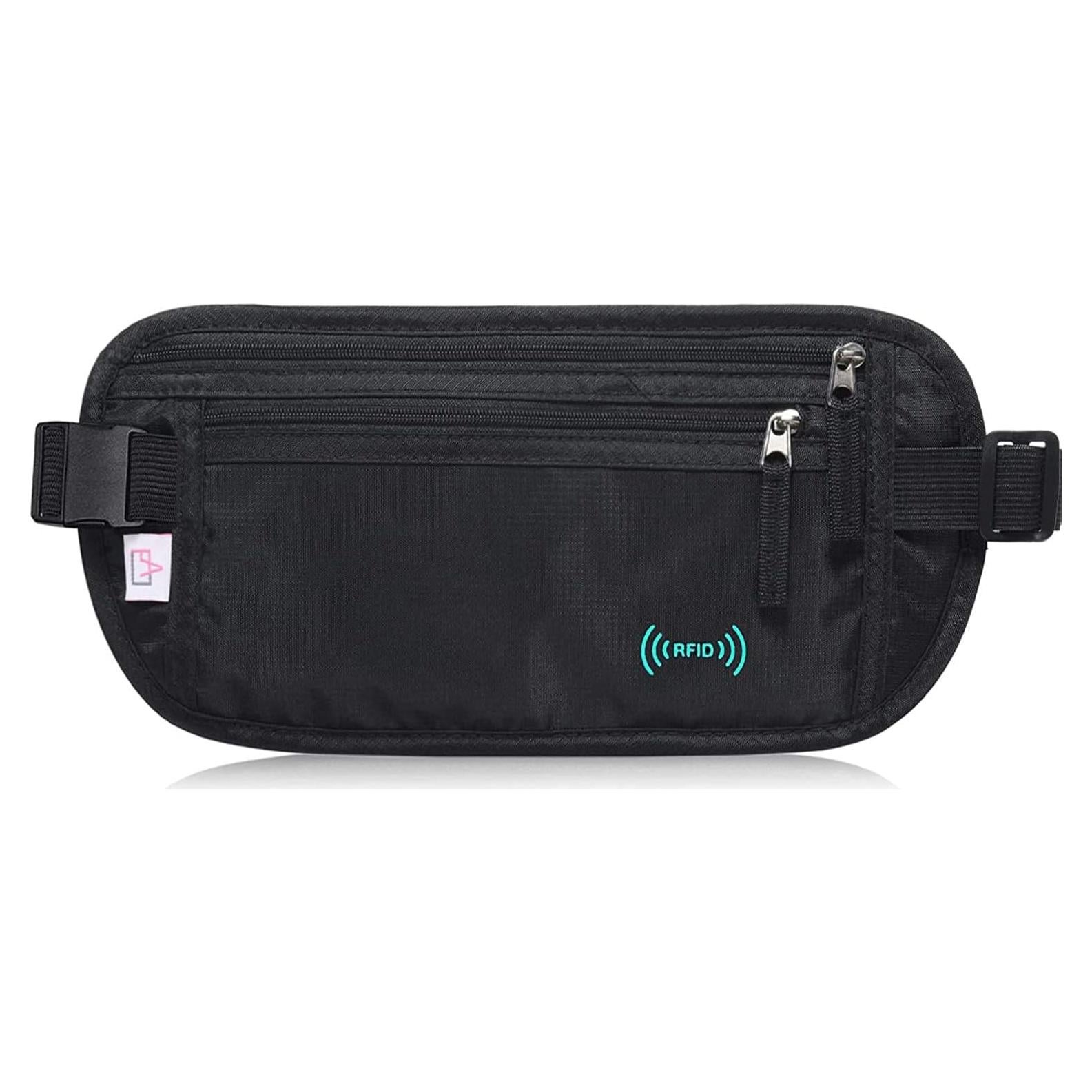 Cinturón de Dinero AIKELIDA con Bloqueo RFID - Portapasaportes