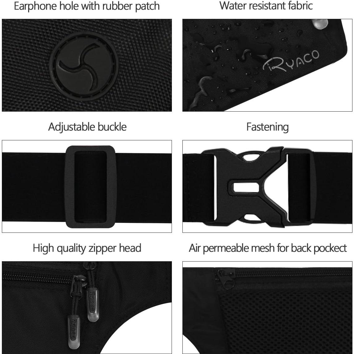 Cinturón de Dinero Ryaco con Bloqueo RFID, Bolsa de Cintura Ajustable