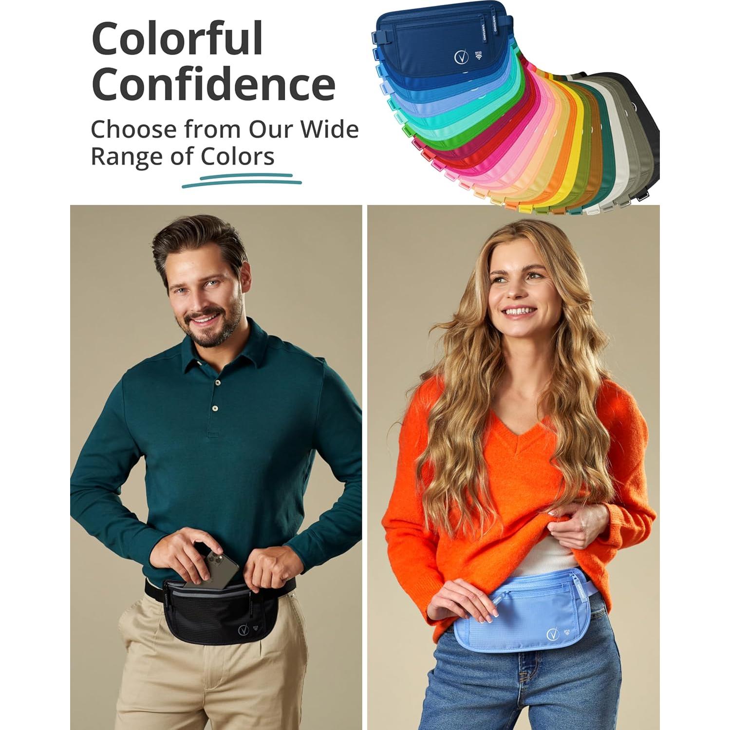 Cinturón de Dinero Oculto Vantamo RFID Ultra Delgado