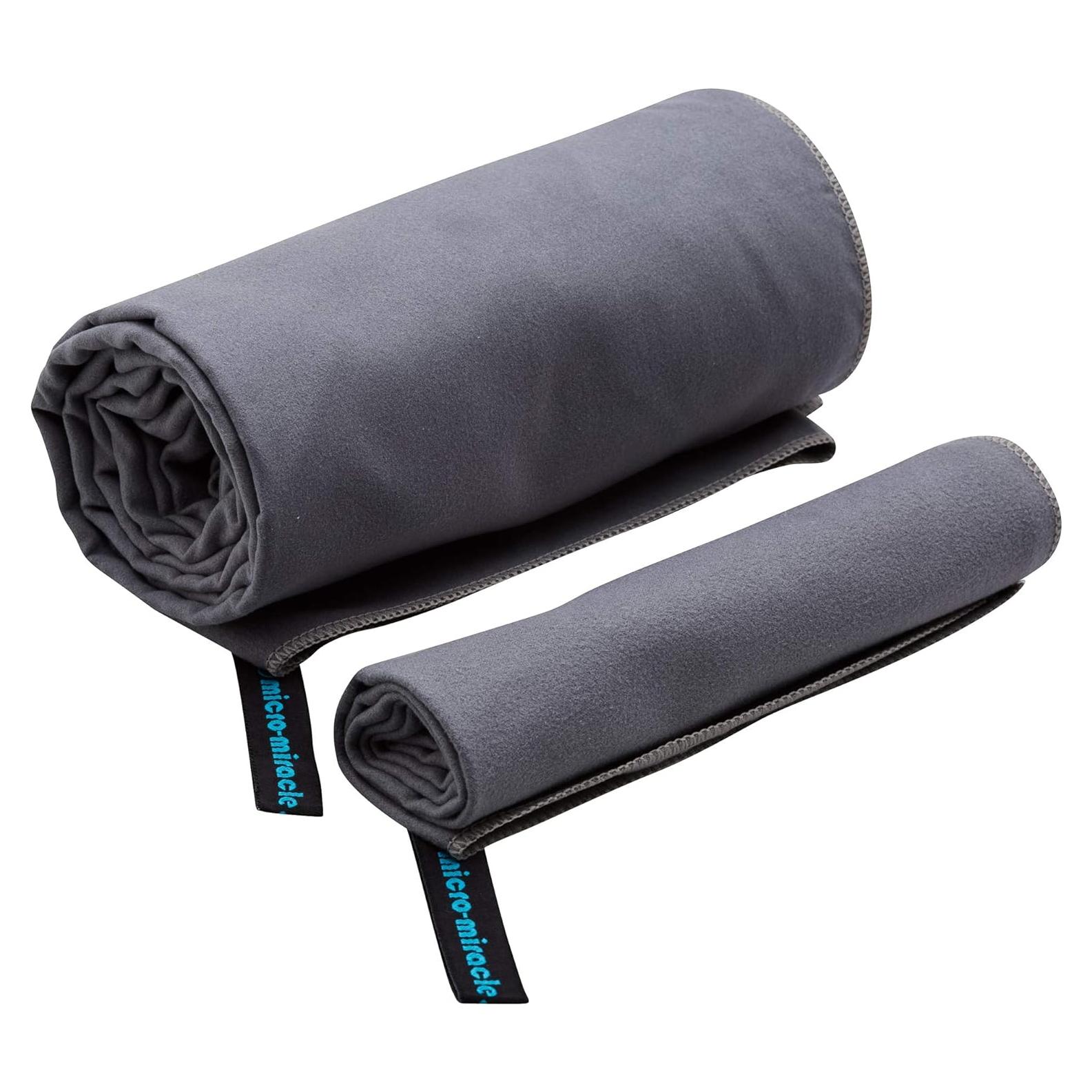 Toalla de Viaje Microfibra XXL - 2 Unidades Gris Carbón