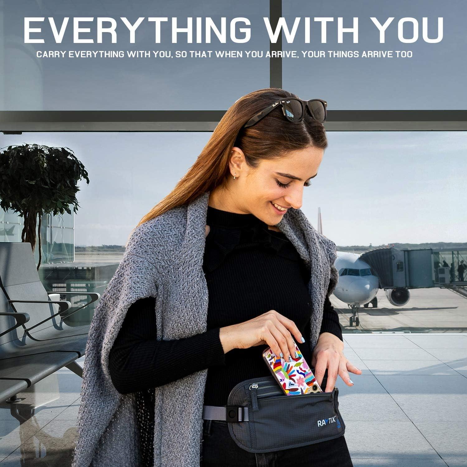 Cinturón de Dinero RFID Rayix - Funda Pasaporte Impermeable