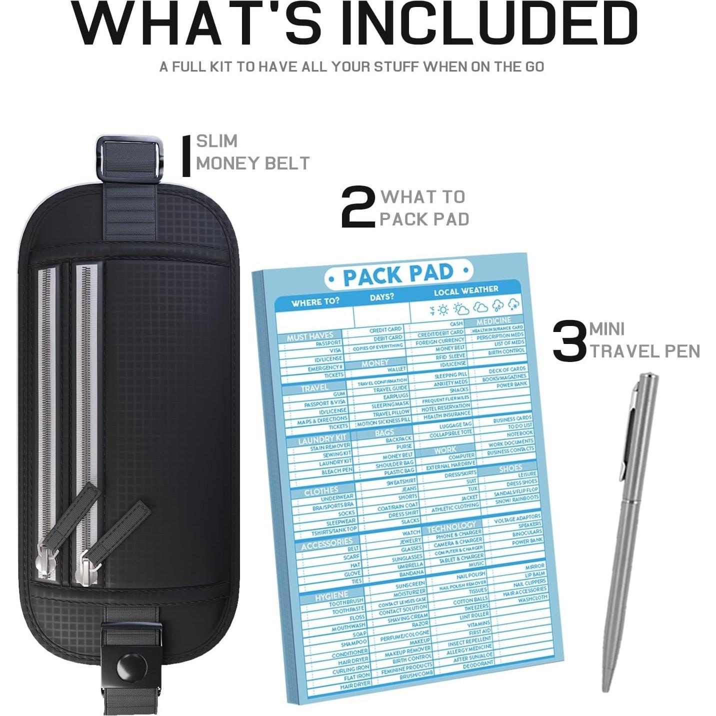 Cinturón de Dinero RFID Rayix - Funda Pasaporte Impermeable