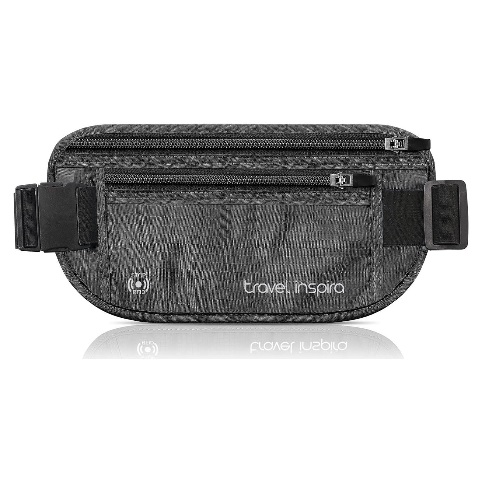 Cinturón de Dinero Travel Inspira RFID Negro 27x14 cm