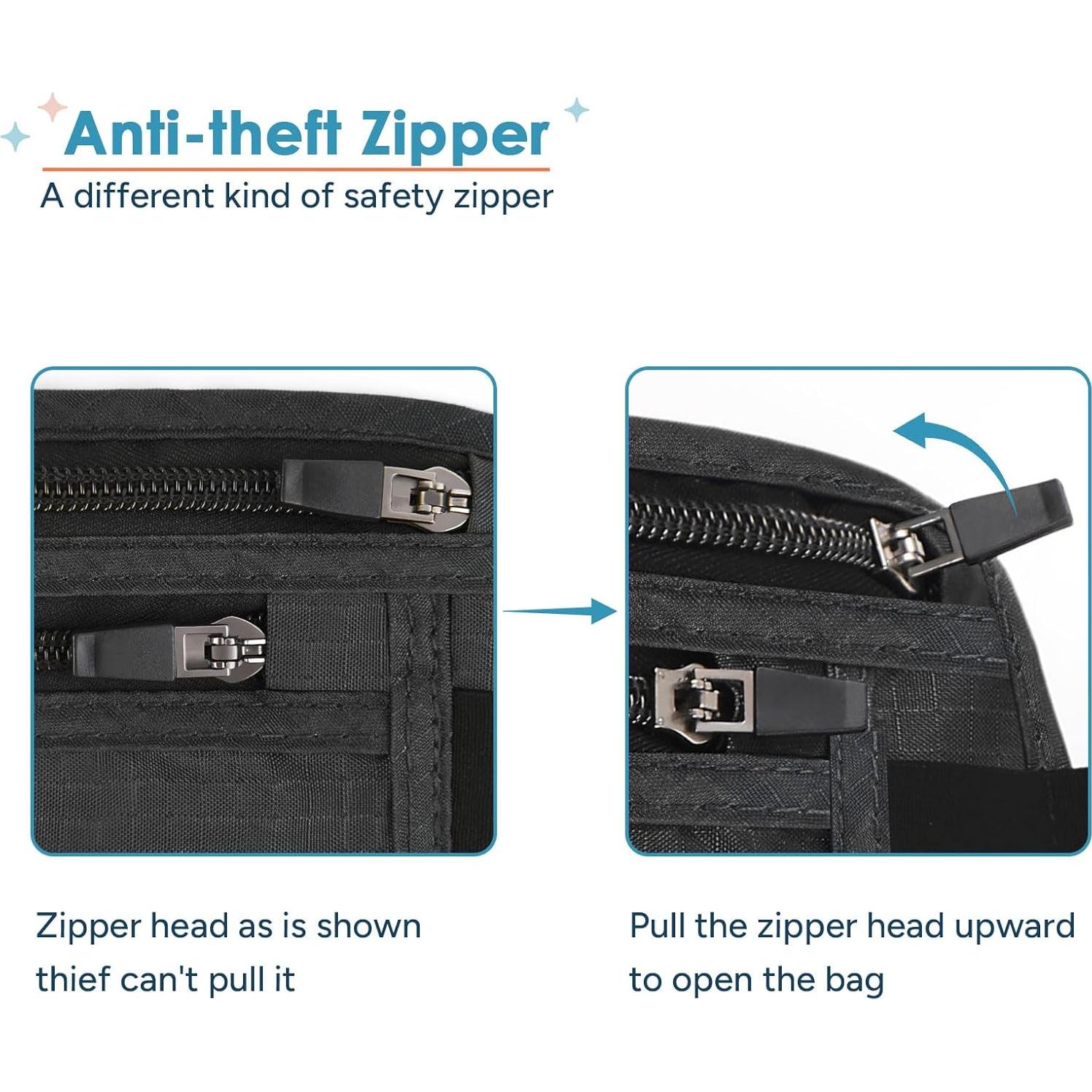 Cinturón de Dinero Travel Inspira RFID Negro 27x14 cm