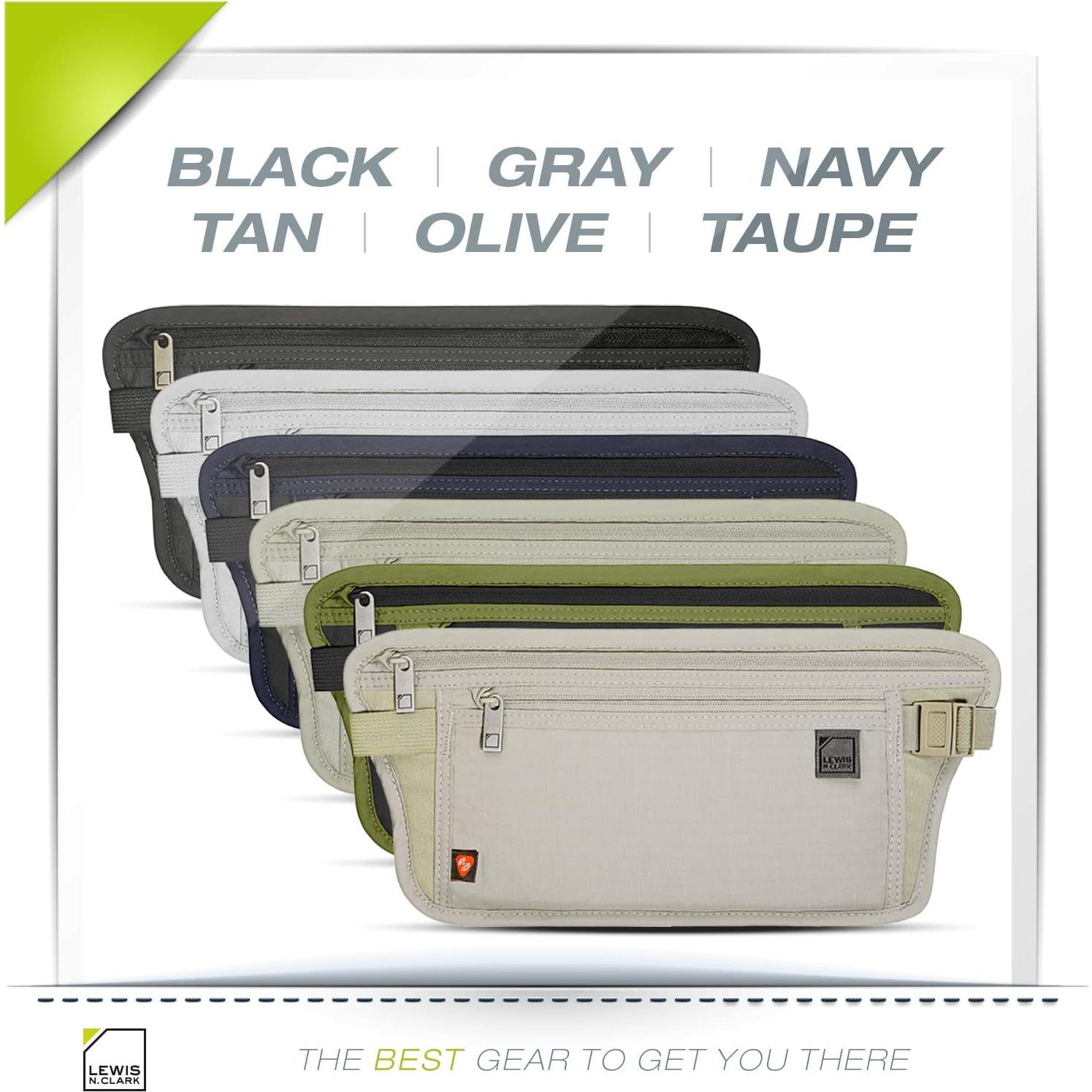 Faja de Dinero Antirrobo Lewis N. Clark con Bloqueo RFID