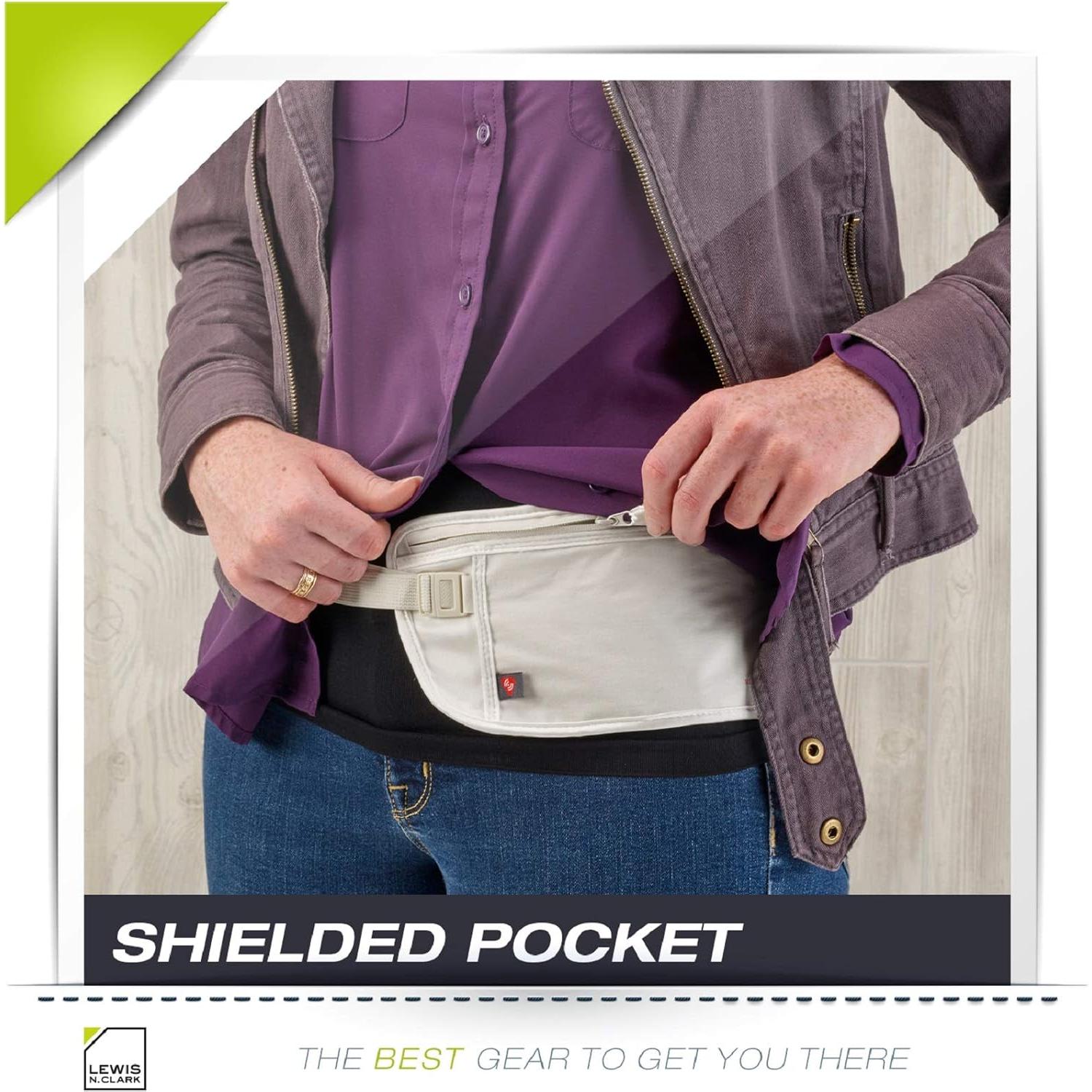 Faja de Dinero Antirrobo Lewis N. Clark con Bloqueo RFID