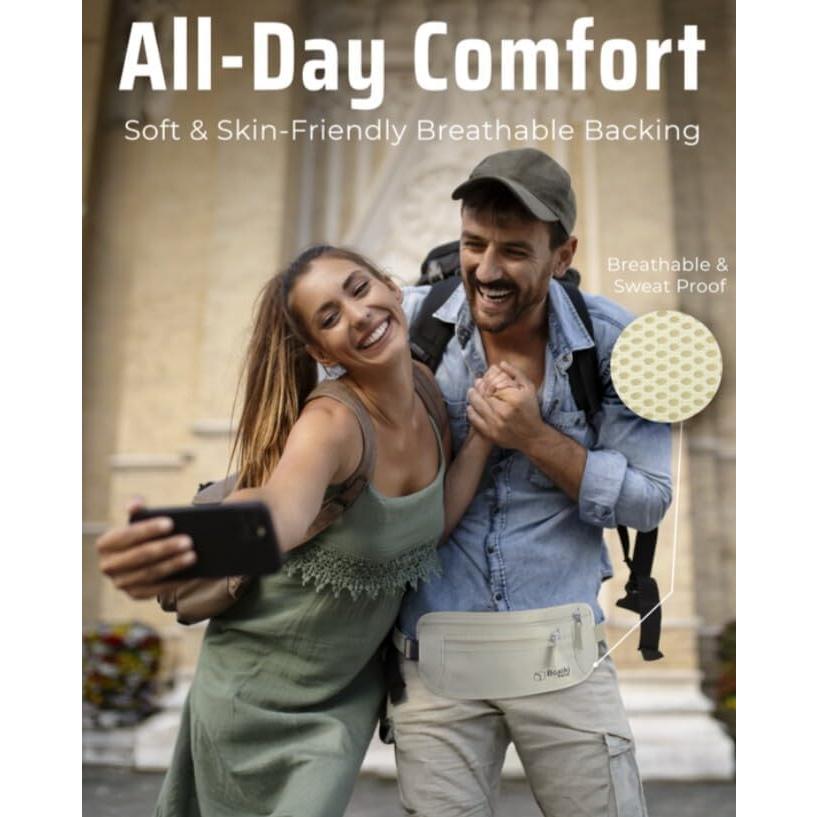 Cinturón de Dinero RFID Boxiki - Resistente al Agua y Ajustable