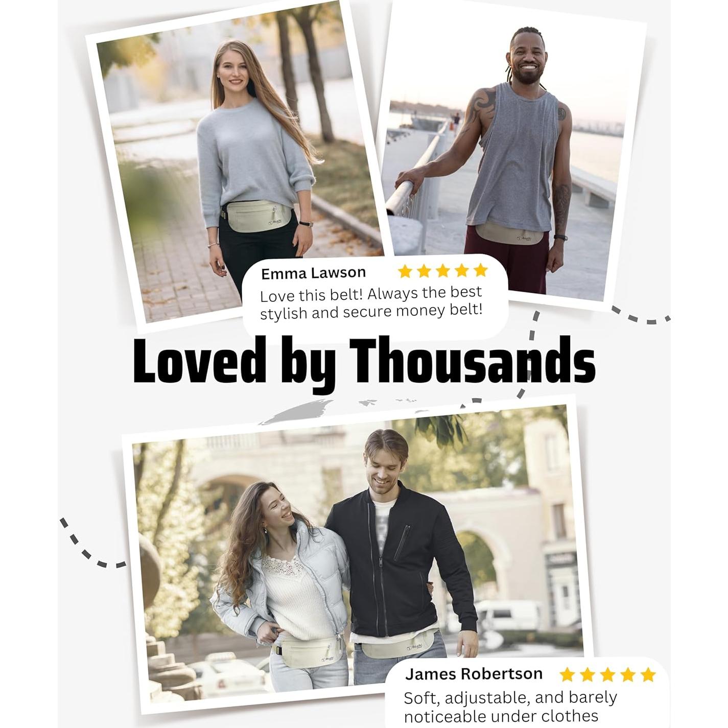 Cinturón de Dinero RFID Boxiki - Resistente al Agua y Ajustable