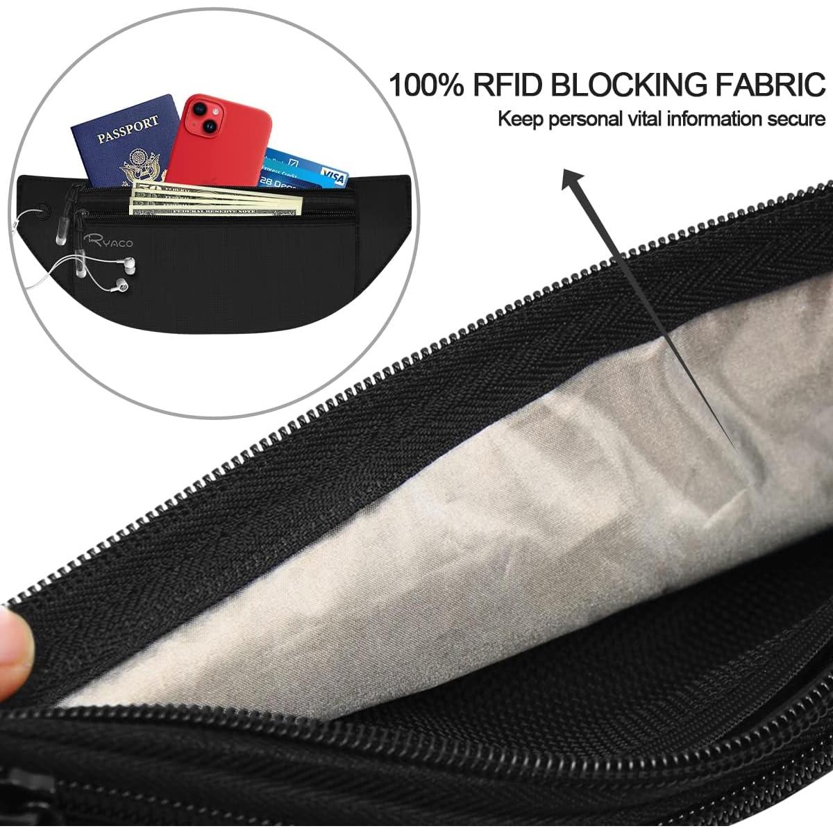 Cinturón de Dinero RYACO Unisex con Bloqueo RFID Impermeable