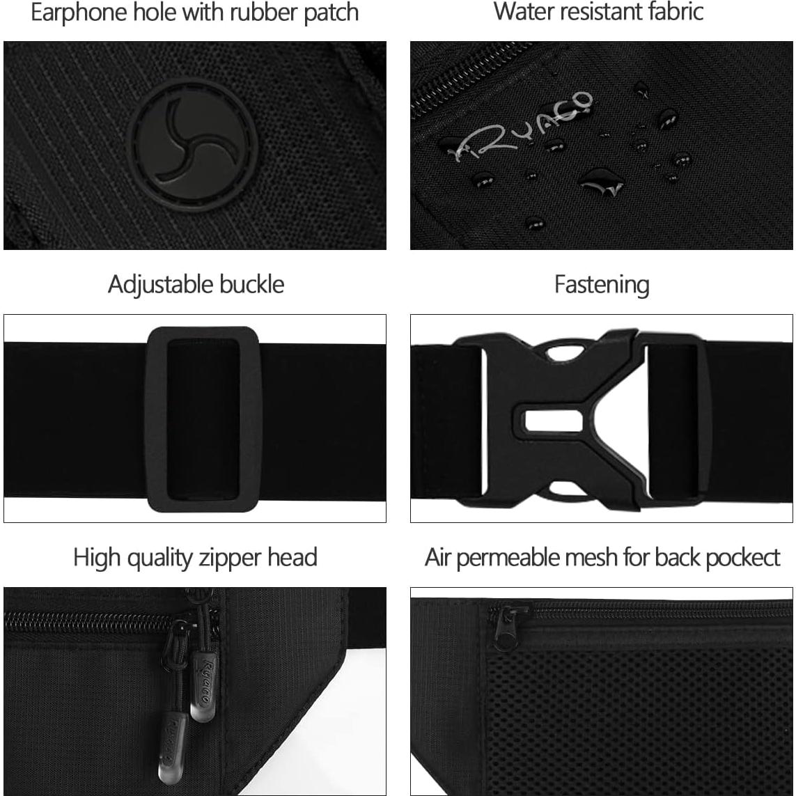 Cinturón de Dinero RYACO Unisex con Bloqueo RFID Impermeable