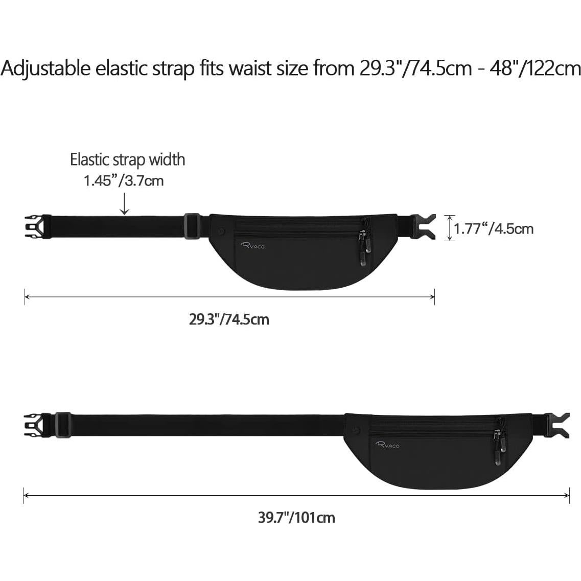 Cinturón de Dinero RYACO Unisex con Bloqueo RFID Impermeable