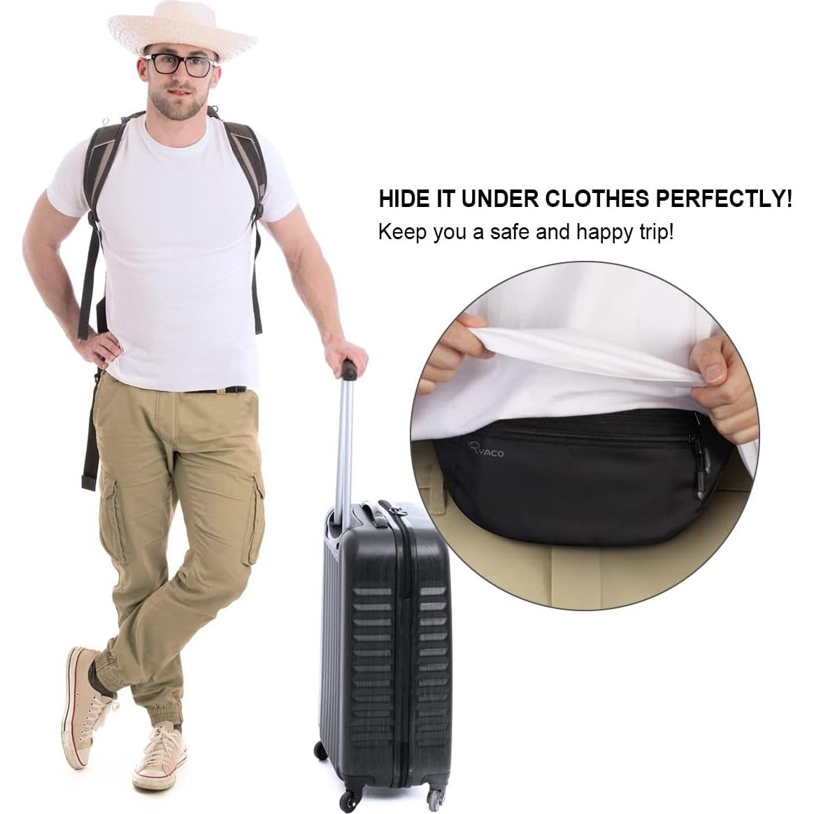 Cinturón de Dinero RYACO Unisex con Bloqueo RFID Impermeable