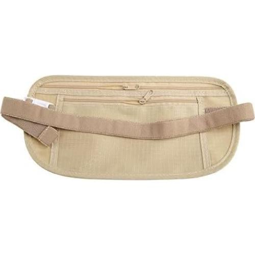 Cinturón de Dinero RFID Antirrobo Youngy Caqui 13x26cm