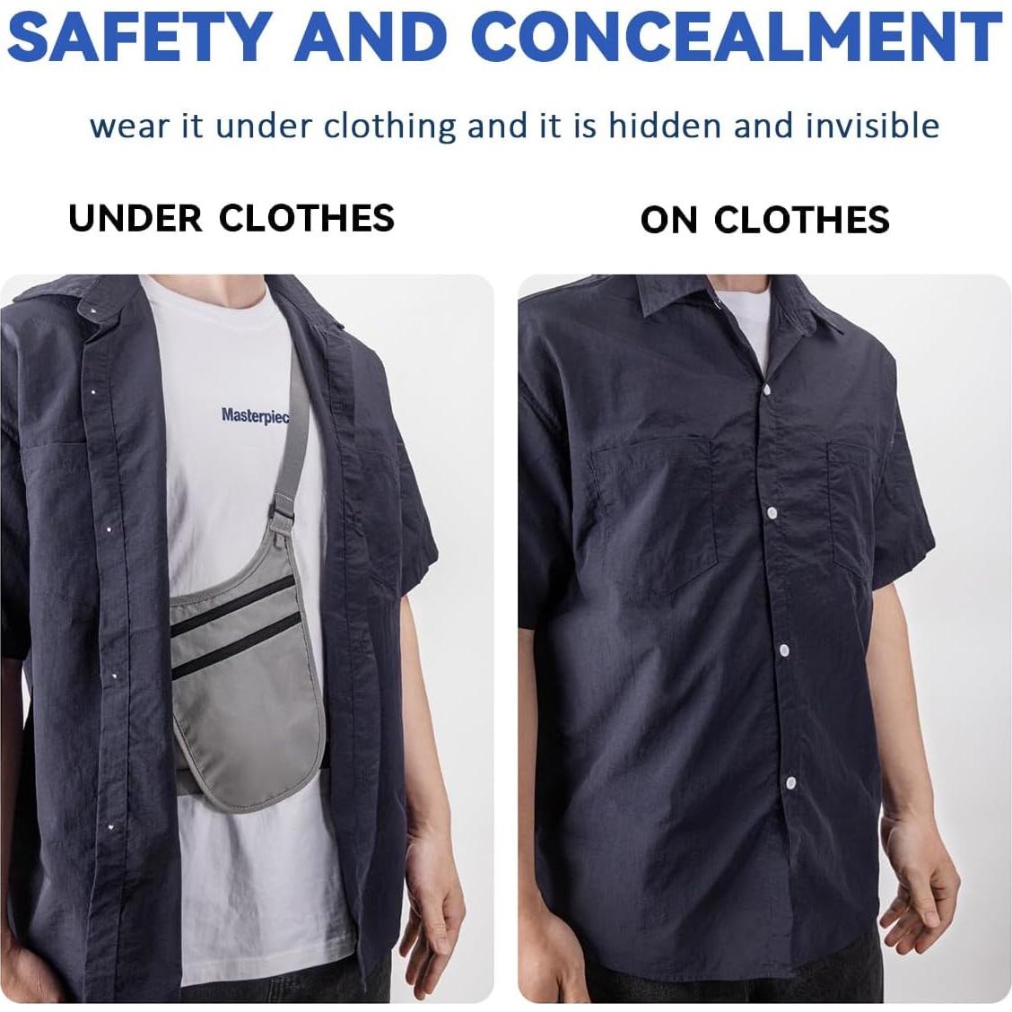 Cinturón de Dinero RFID YIPINU Negro para Viajes Unisex