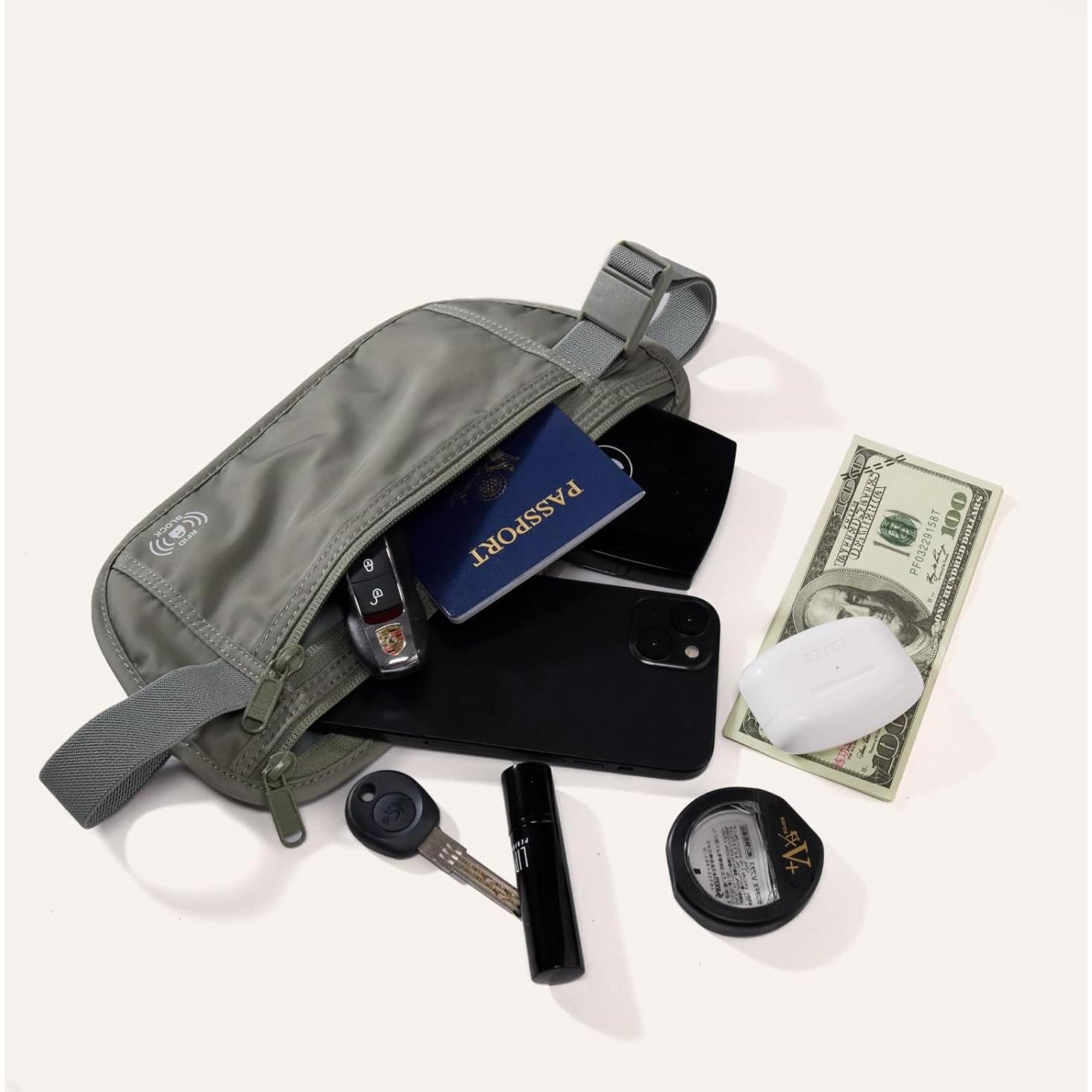 Cinturón Antirrobo Pander RFID Bolsa Oculta Unisex 27x15cm