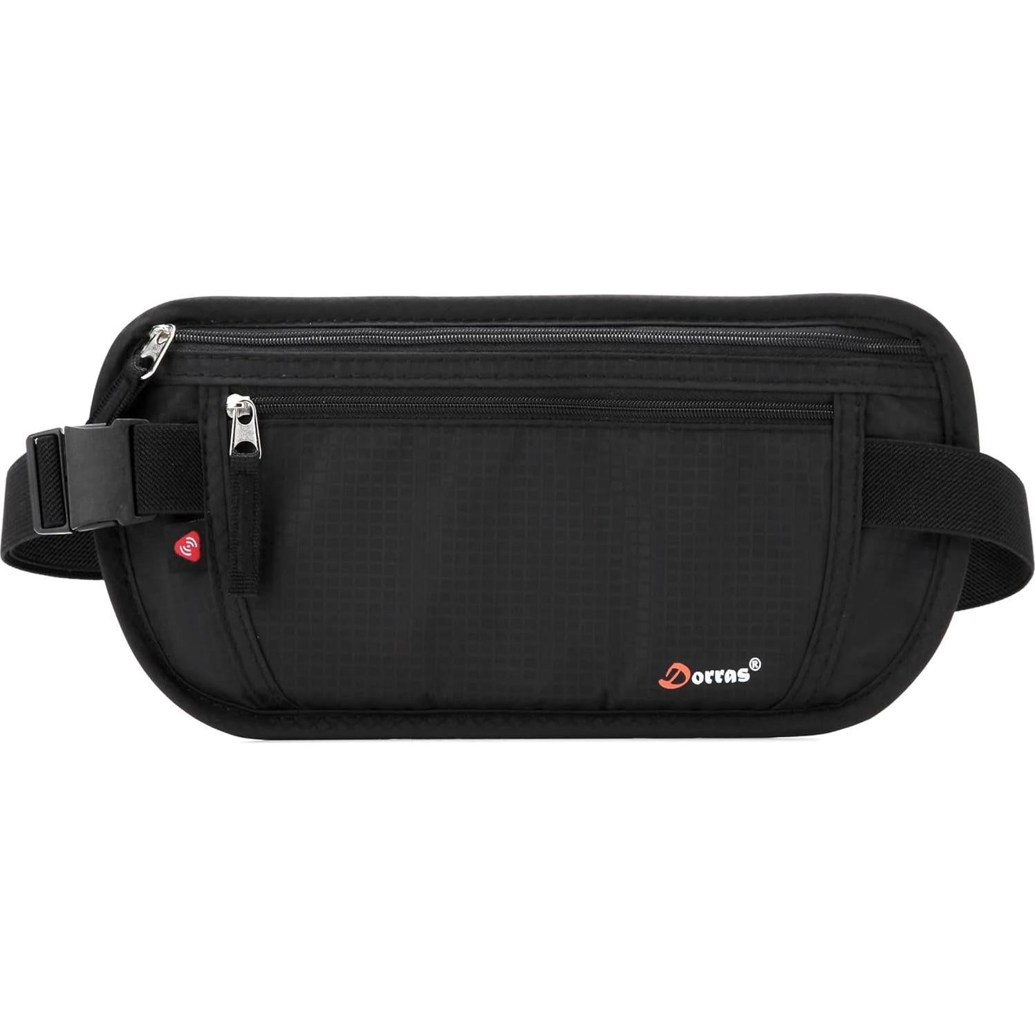 Cinturón de Dinero Dorras con Bloqueo RFID - Negro